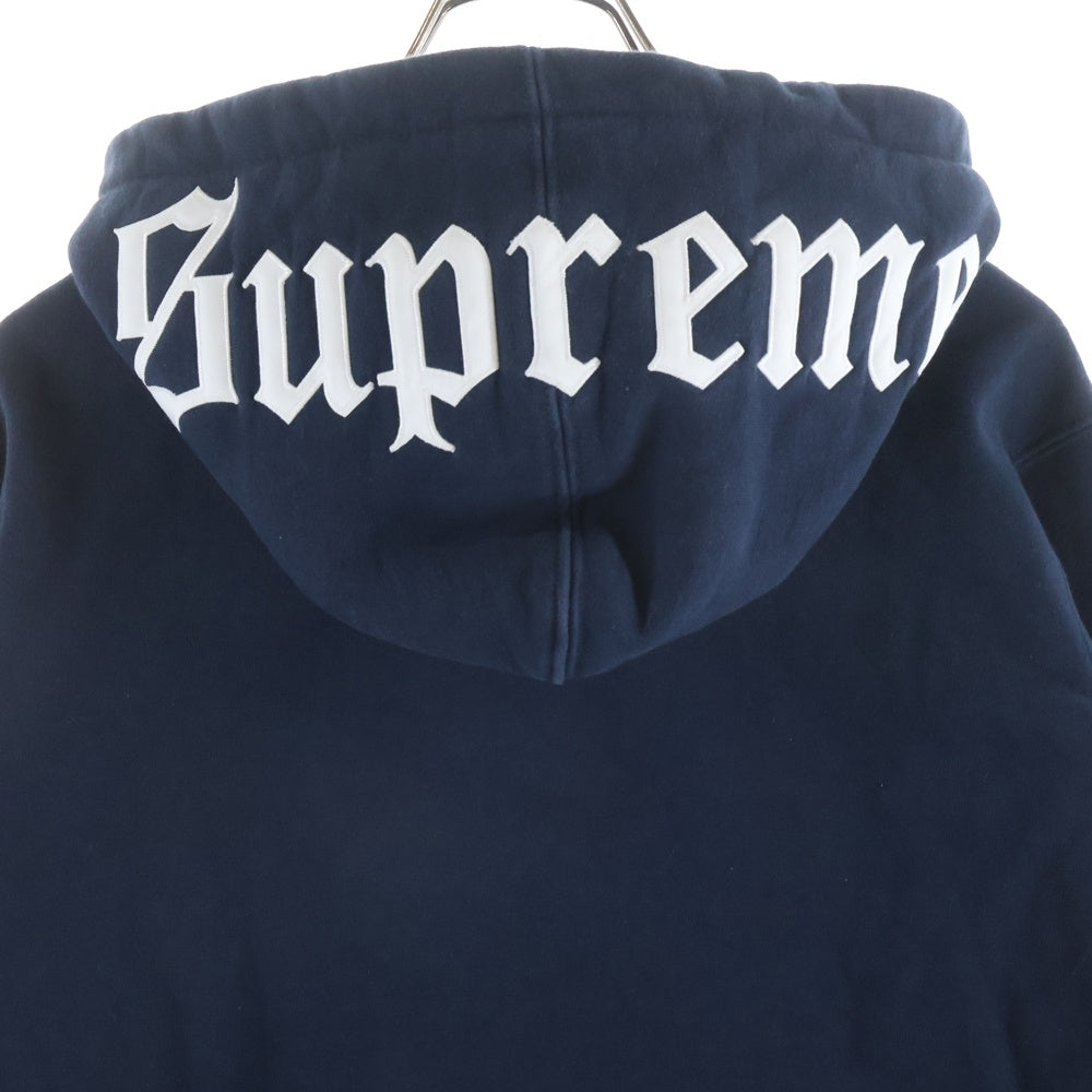 SUPREME(シュプリーム) 16AW Old English Hood Logo Zip Up Sweatshirt ジップアップパーカー ネイビー