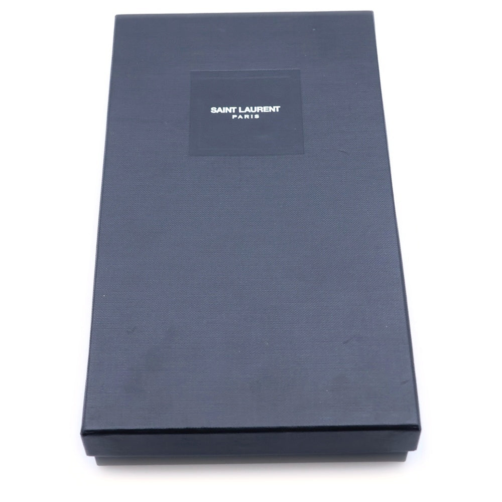 SAINT LAURENT PARIS(サンローランパリ) クロコ 型押し 2つ折り財布 ブラウン レディース
