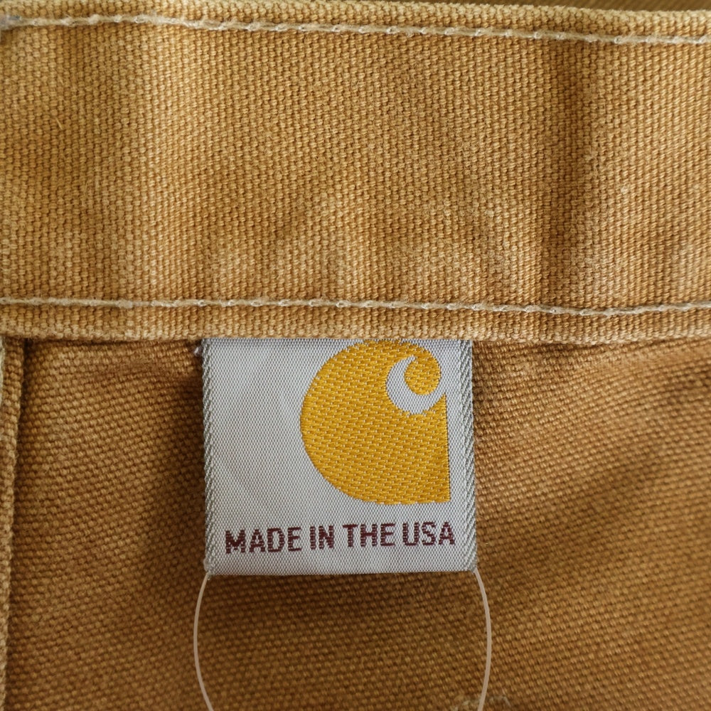CARHARTT(カーハート) USA製 90s ダブルニー ニーパッチ脱着 カットオフ ダック ペインターパンツ 36×36 キャメル