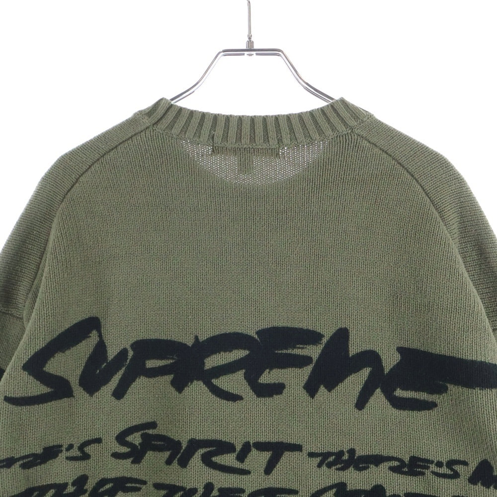 SUPREME(シュプリーム) 24SS FUTURA Sweater フューチュラセーター コットンニット カーキ 総柄