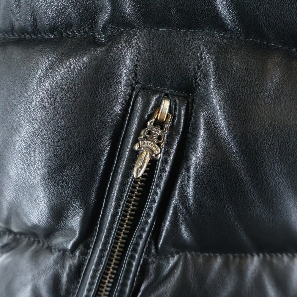 CHROME HEARTS(クロムハーツ) STIFF LTHR VEST クロスボタンレザーダウンベスト