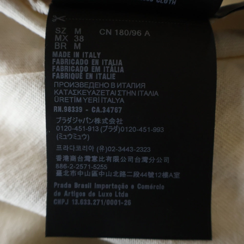 PRADA(プラダ) トライアングルプレート クルーネック半袖Tシャツカットソー オフホワイト UJN861 SWM0 14LK