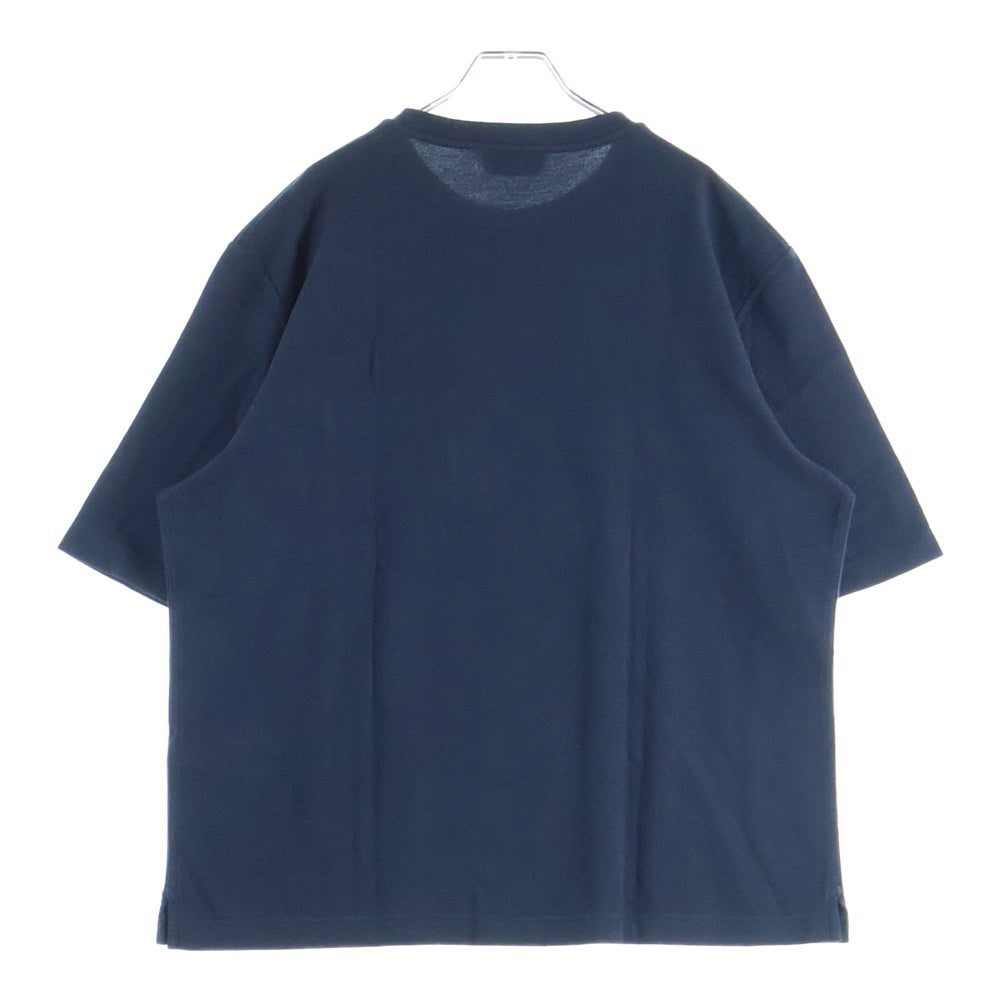 HERMES(エルメス) レザーポケット クルーネック半袖Tシャツカットソー ネイビー