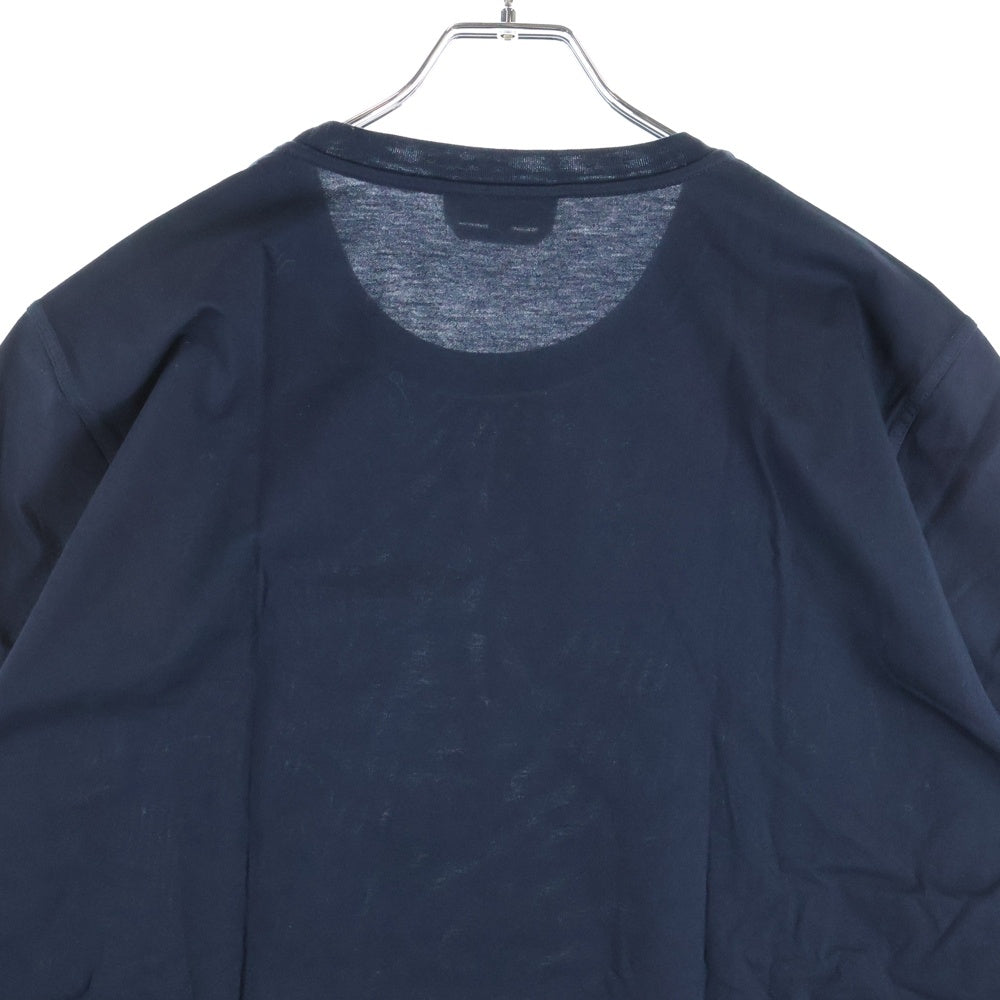 HERMES(エルメス) 24SS レザーパッチ クルーネック半袖Tシャツカットソー ネイビー