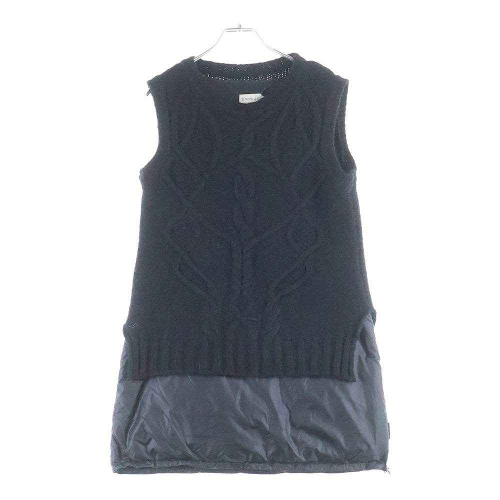 MONCLER(モンクレール) ニットベストレイヤード ノースリーブダウンワンピース ブラック レディース 320939078100