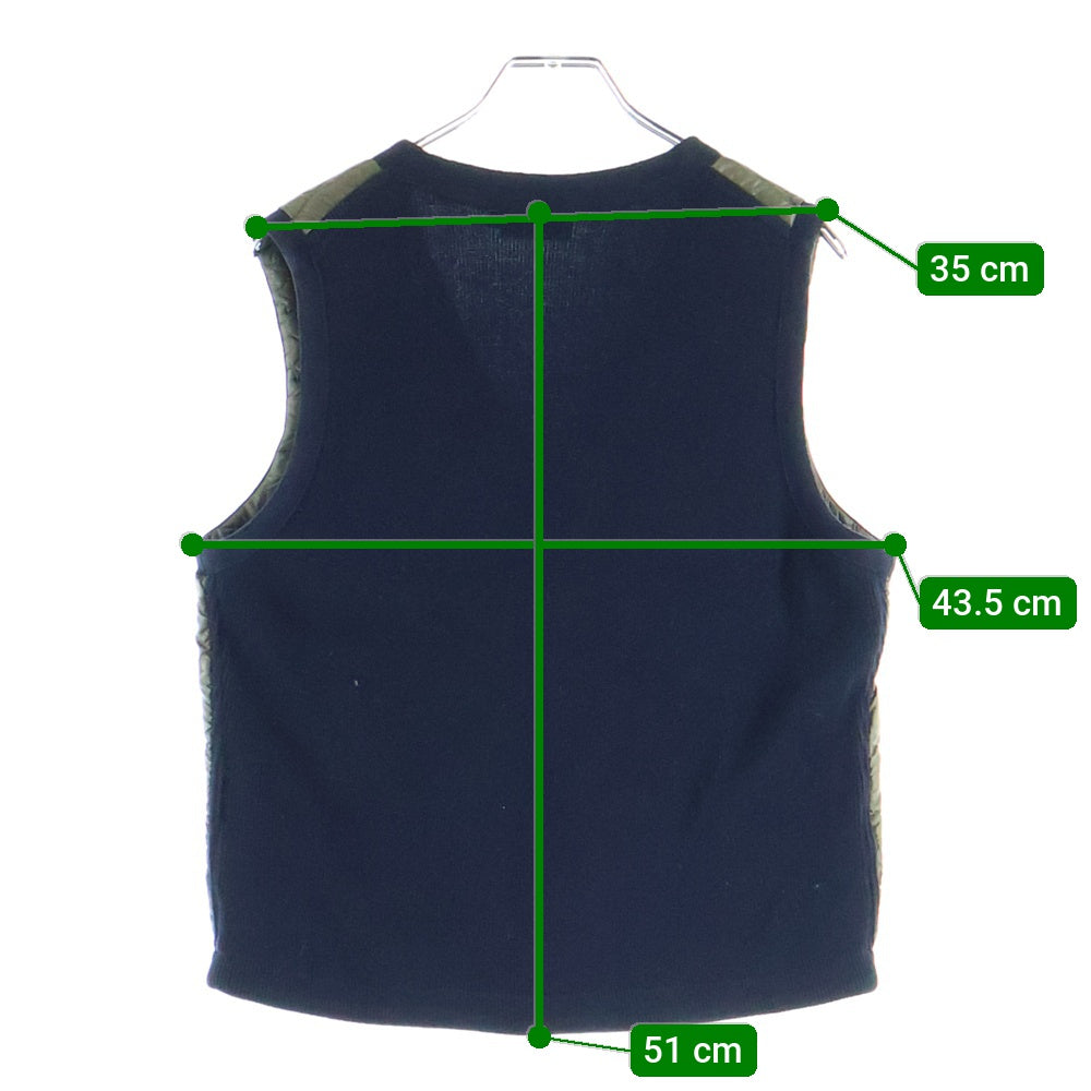 MONCLER(モンクレール) MAGLIA TRICOT GILET ニット切替ダウンジレベスト カーキ/ネイビー 310919442800 レディース
