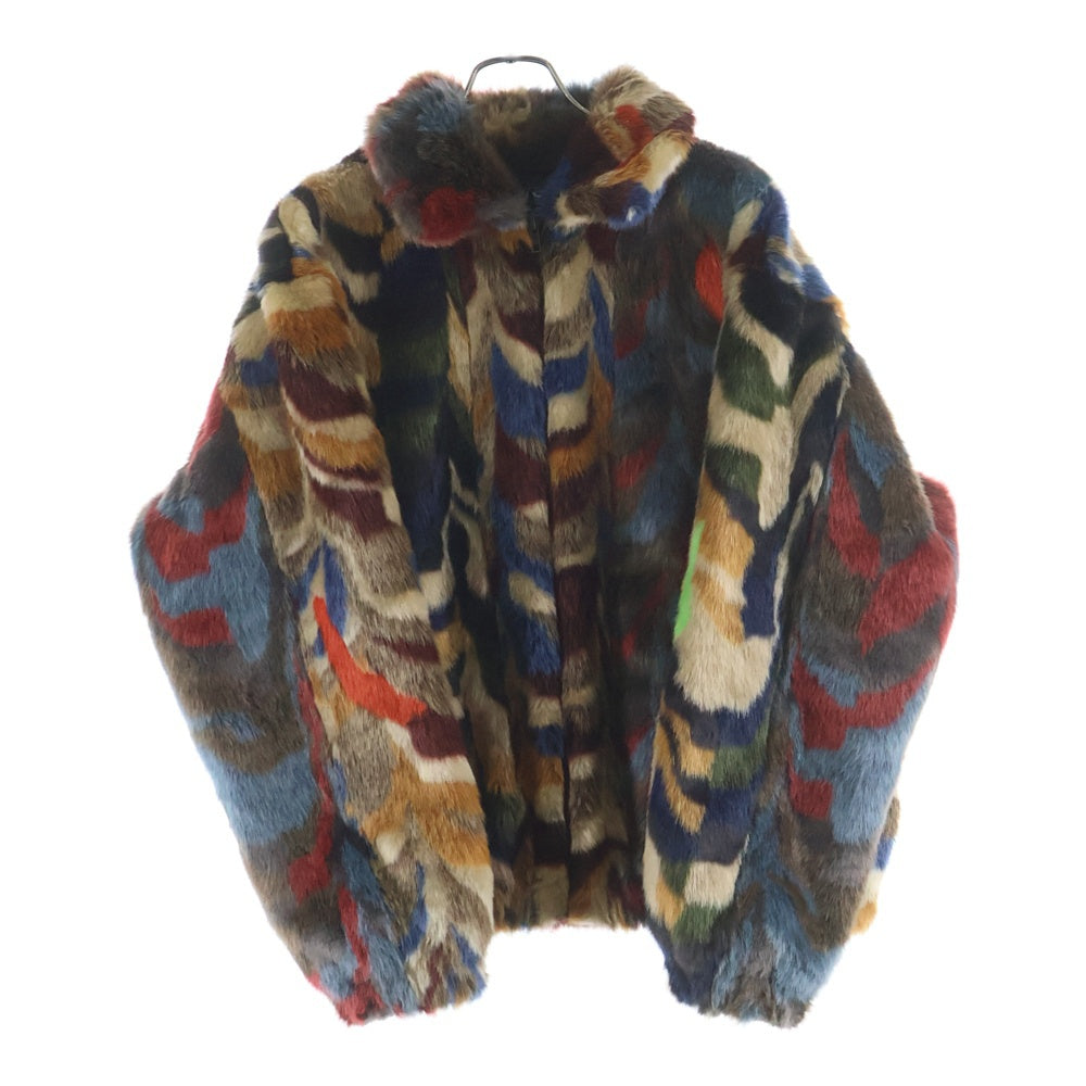 SUPREME シュプリーム 22AW Multicolor Faux Fur Bomber Jacket フェイクファー ジップアップ ボンバージャケット マルチ SUPREME(シュプリーム) 22AW Multicolor Faux Fur Bomber Jacket