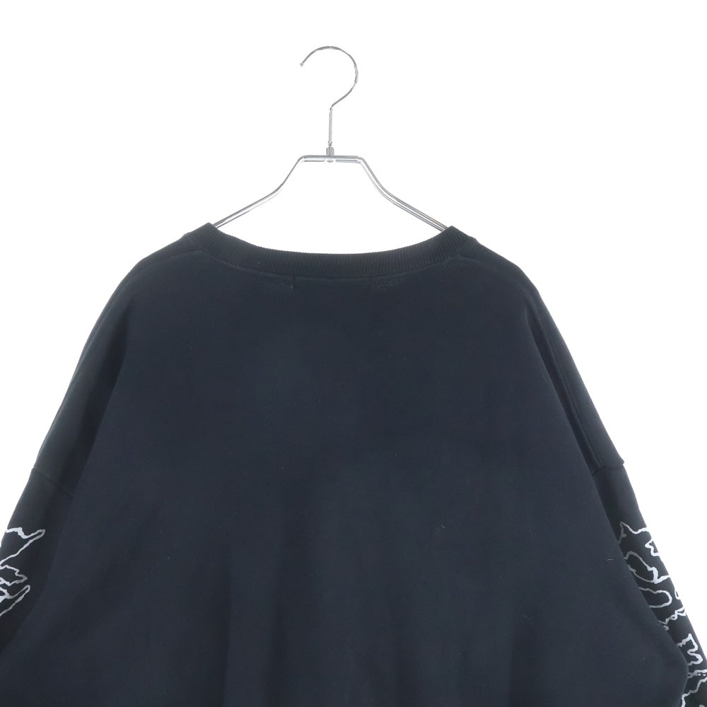 PHENOMENON(フェノメノン) METAL LOGO CREWNECK メタルアームロゴ クルーネックスウェットシャツ 1LLCS22A-019 ブラック