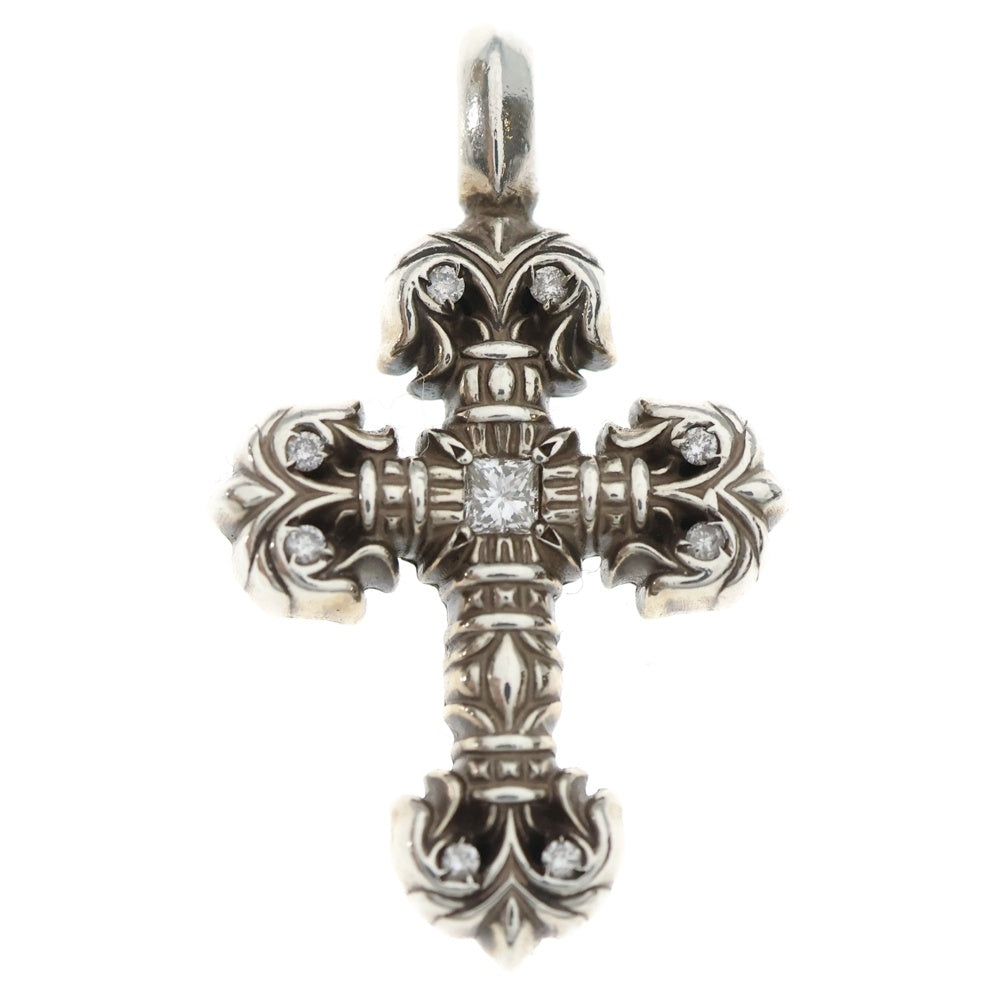 CHROME HEARTS(クロムハーツ) CHARM FILIGREE TINY P DMND タイニーフィリグリー PAVEダイヤ シルバー ネックレストップ