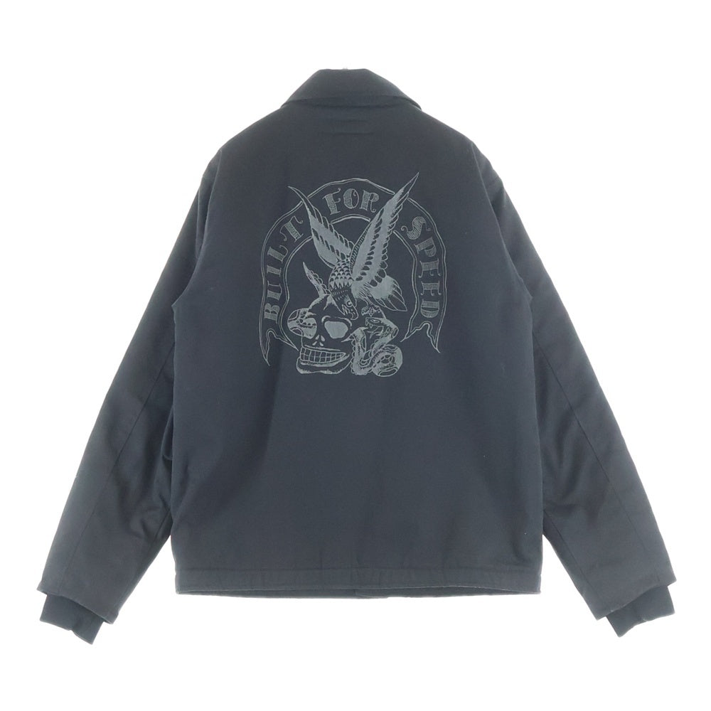 ROUGH AND RUGGED(ラフアンドラゲッド) スカル イーグル ステンシル A-2 デッキジャケット ブラック