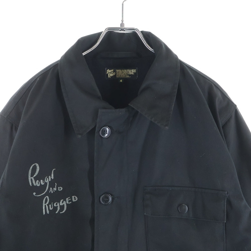 ROUGH AND RUGGED(ラフアンドラゲッド) スカル イーグル ステンシル A-2 デッキジャケット ブラック