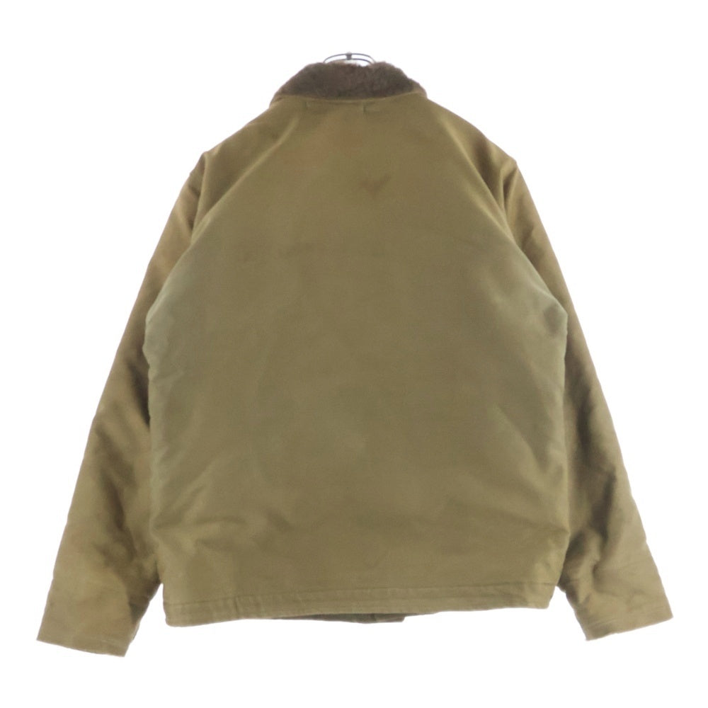 VINTAGE(ヴィンテージ) 40s N-1 コの字 TALON 袖ダブルステッチ 袖アルパカ U.S.N. デッキジャケット カーキ