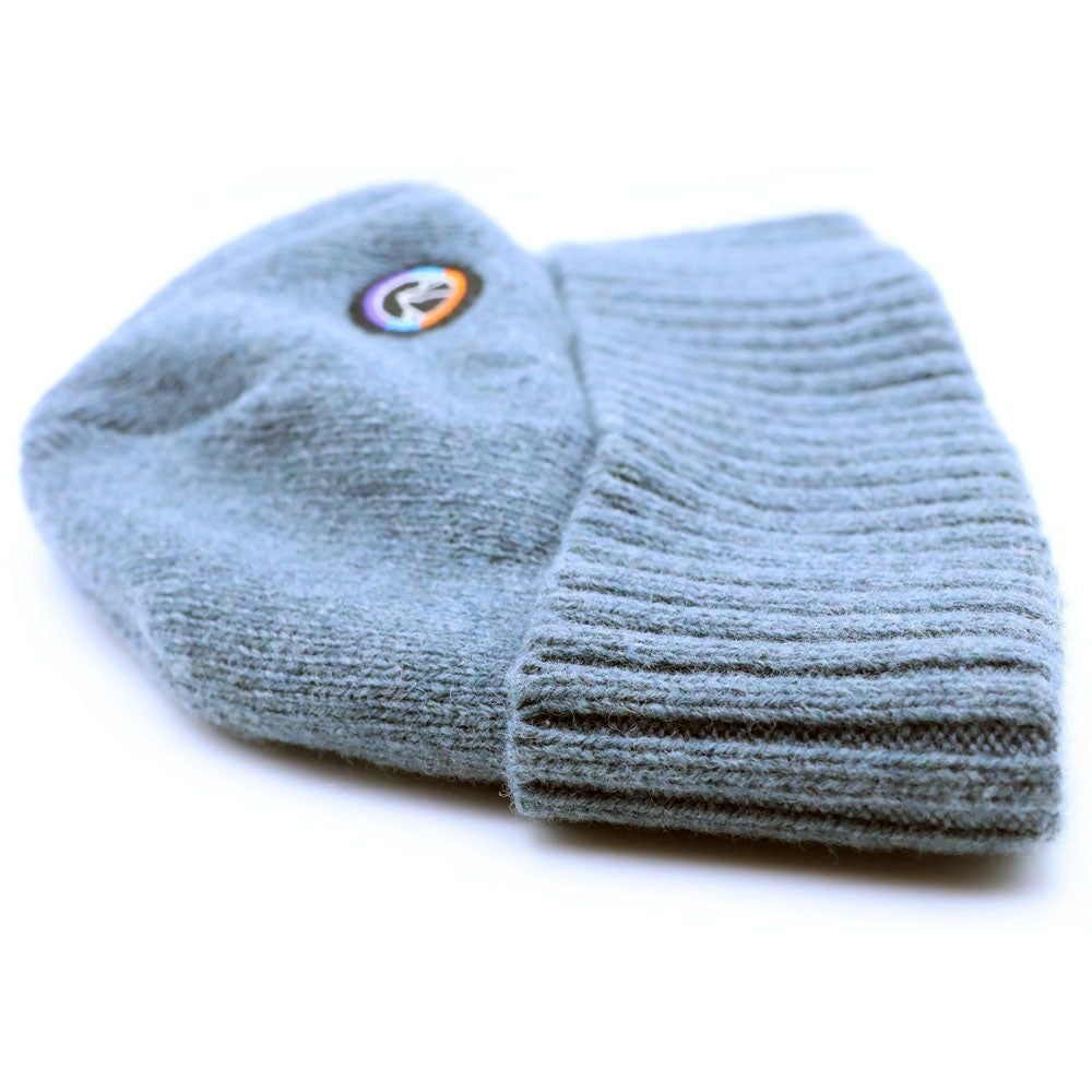 PATAGONIA(パタゴニア) 23AW ワッペンパッチ リサイクルウールナイロン ビーニー ニットキャップ ブルー レディース