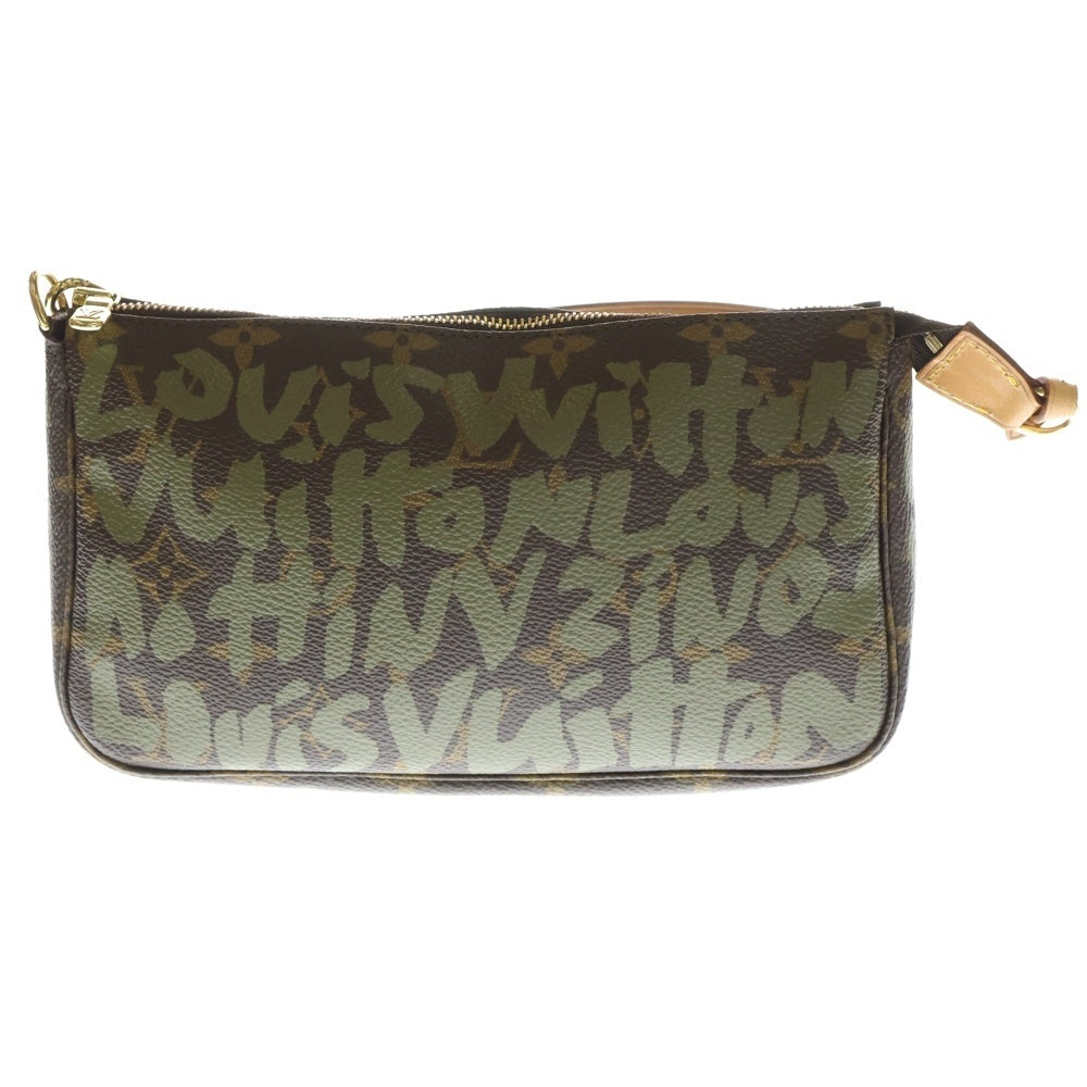 LOUIS VUITTON(ルイヴィトン) モノグラムグラフィティ ポシェットアクセソワール レザーハンドバッグ ワンショルダーバッグ ブラウン/グリーン M92191 レディース