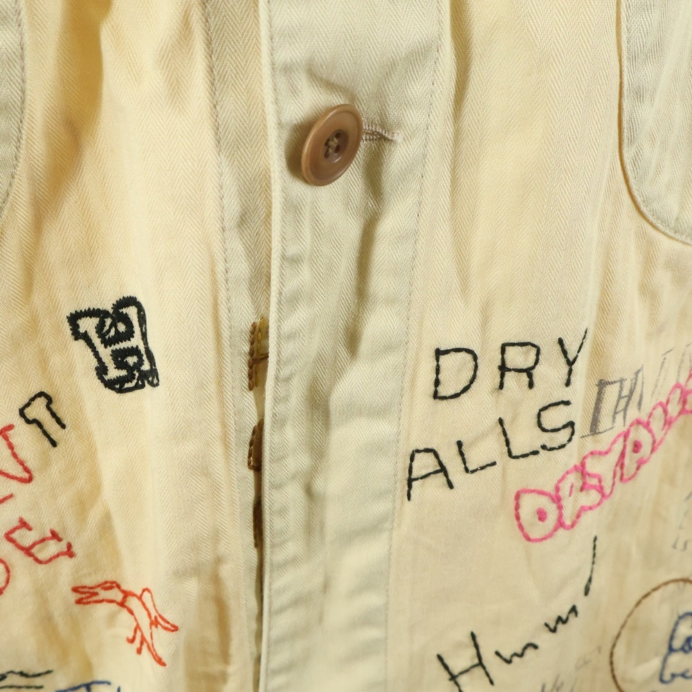 HUMAN MADE(ヒューマンメイド) 24AW SHOP COAT HBT ステッチワーク ヘリンボーン ロングコート ベージュ