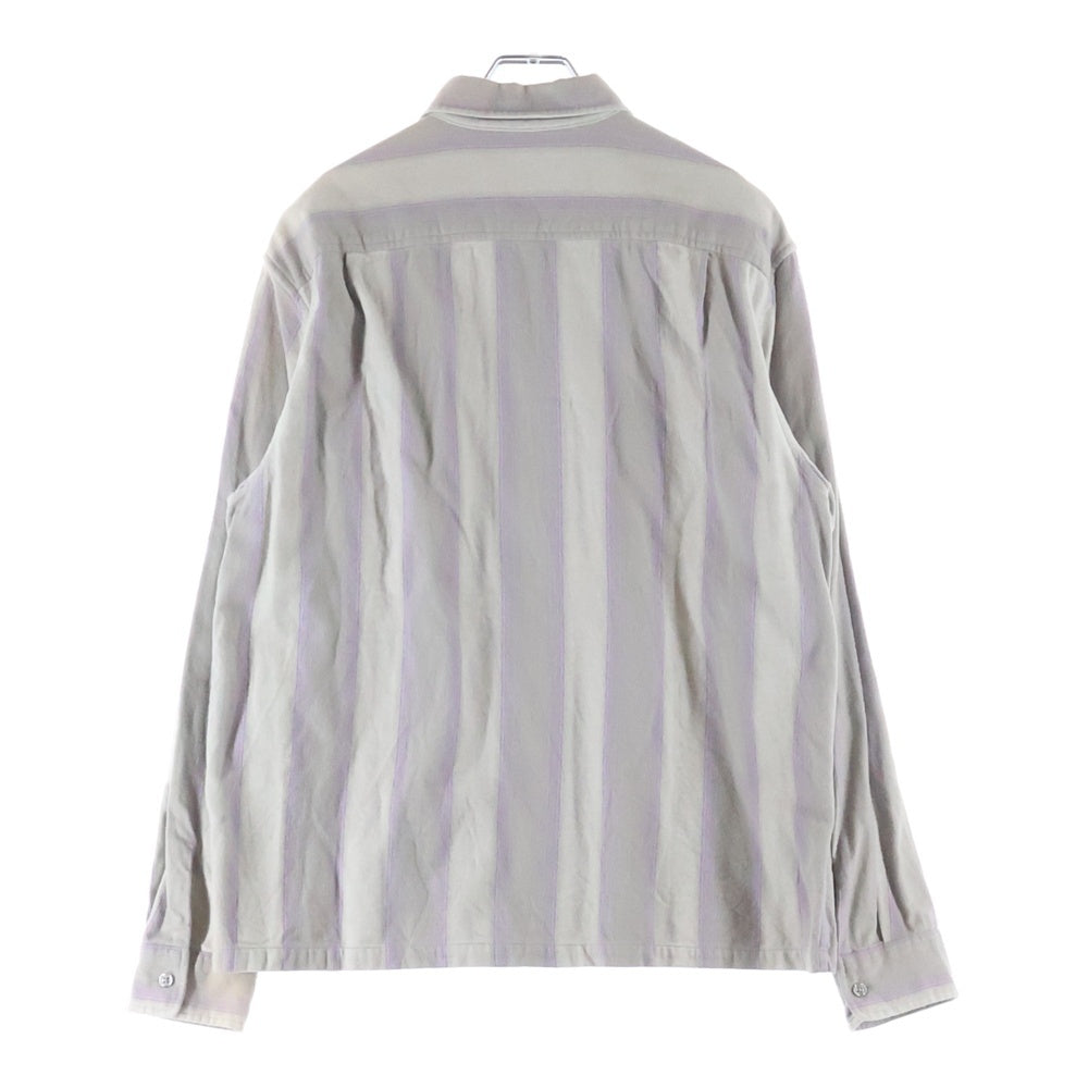 SUPREME(シュプリーム) 23AW Stripe Flannnel Zip Up Shirt 胸ロゴ ジップアップ フランネルシャツ チェック グレー