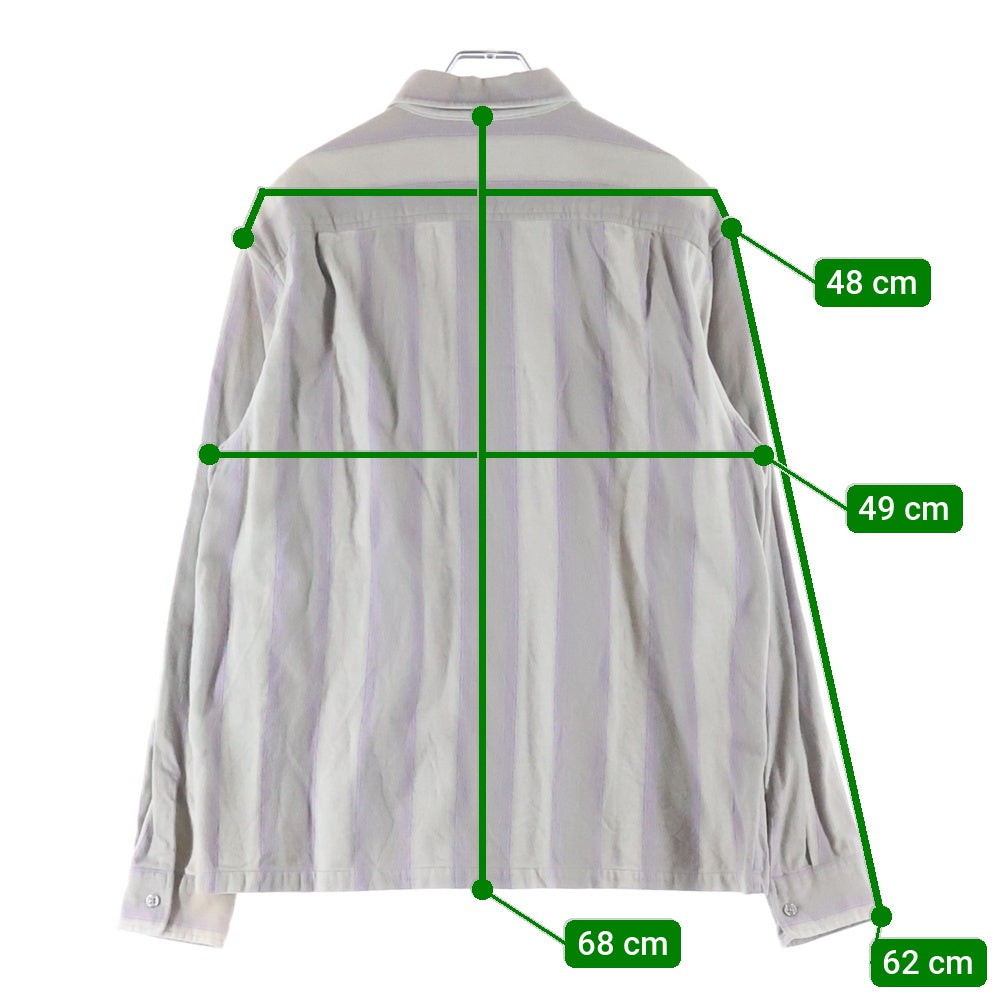SUPREME(シュプリーム) 23AW Stripe Flannnel Zip Up Shirt 胸ロゴ ジップアップ フランネルシャツ チェック グレー