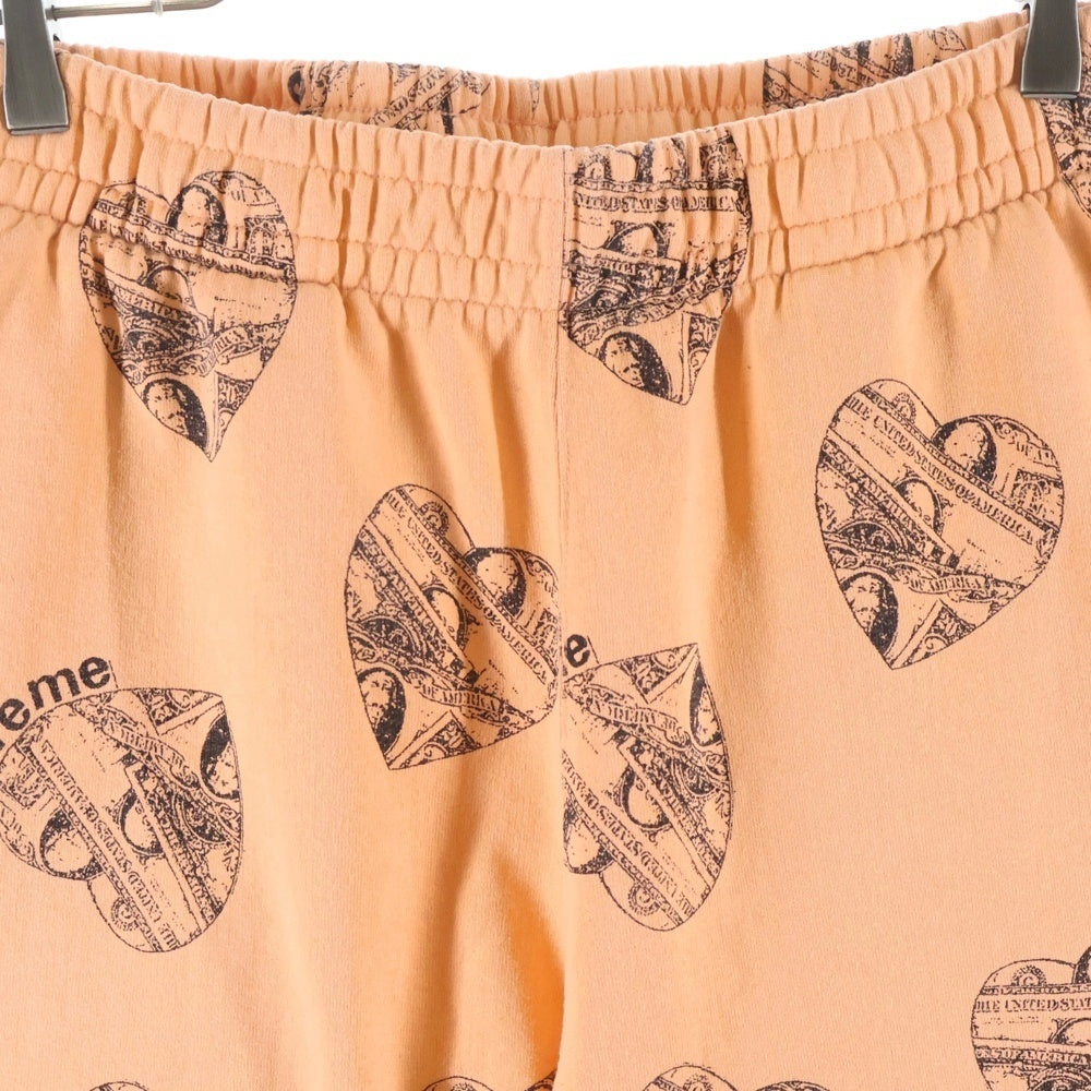 SUPREME(シュプリーム) 24AW Love Cash Sweatpant ハート総柄 スウェットパンツ オレンジ