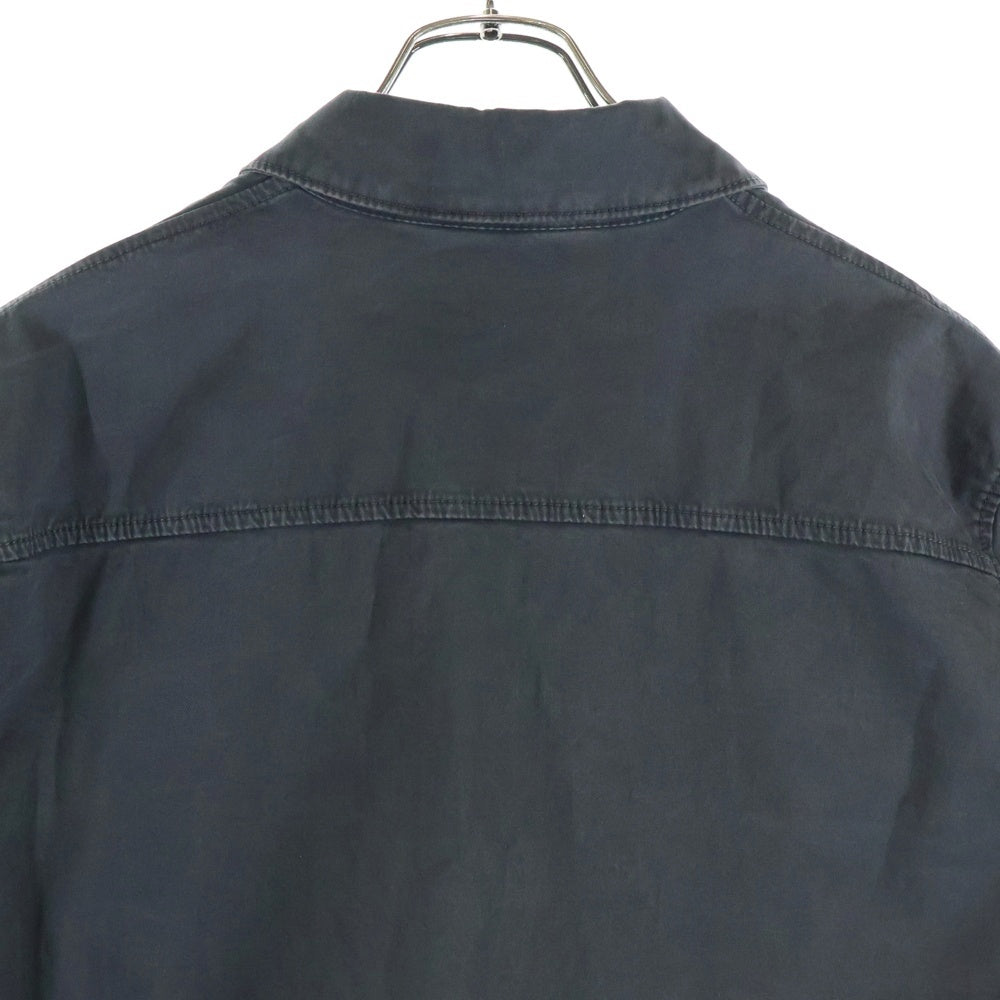STONE ISLAND(ストーンアイランド) 24AW ORGANIC STRETCH BROKEN TWILL COTTON ジップアップ 長袖シャツ ジャケット ブラック K1S151200003 S0004