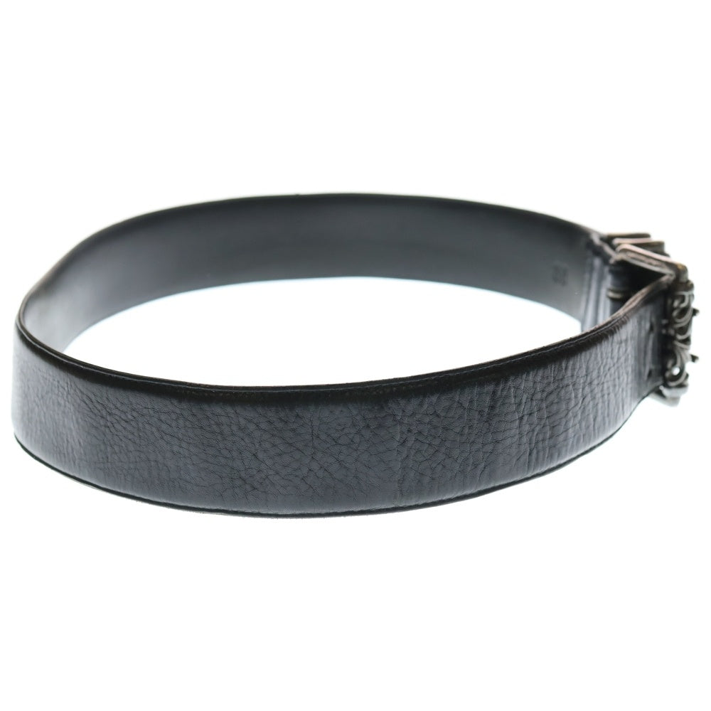 CHROME HEARTS(クロムハーツ) ROLLER2 ダブルピンスクロール レザーベルト ブラック
