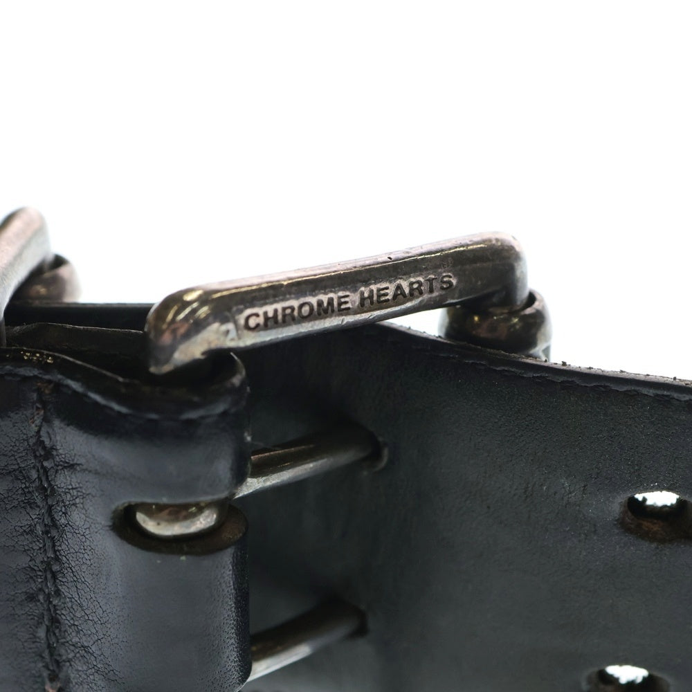 CHROME HEARTS(クロムハーツ) ROLLER2 ダブルピンスクロール レザーベルト ブラック