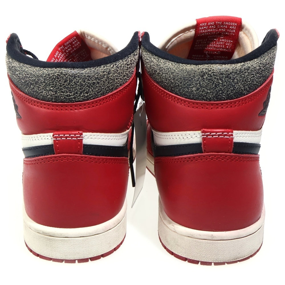NIKE(ナイキ) AIR JORDAN 1 HIGH OG DZ5485-612 エアジョーダン1 ハイ OG ロスト&ファウンド シカゴ ハイカットスニーカー シューズ ホワイト/レッド US8.5/26.5cm
