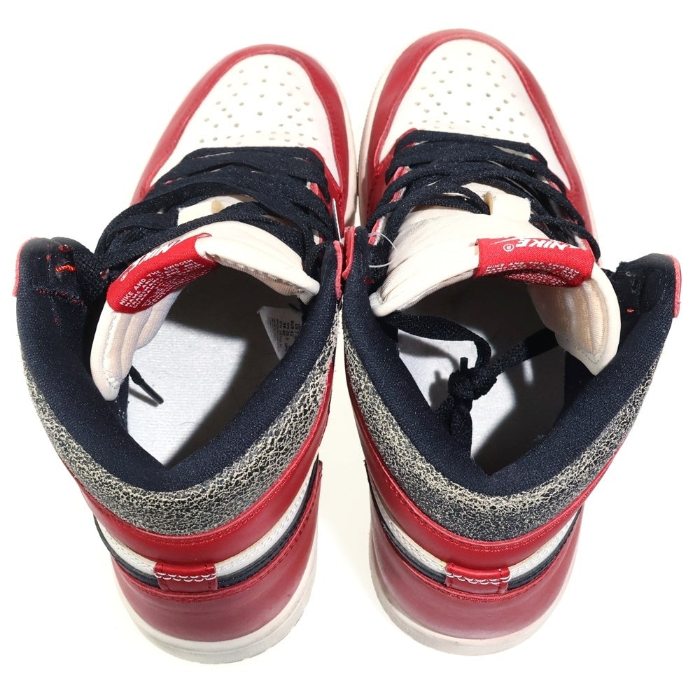 NIKE(ナイキ) AIR JORDAN 1 HIGH OG DZ5485-612 エアジョーダン1 ハイ OG ロスト&ファウンド シカゴ ハイカットスニーカー シューズ ホワイト/レッド US8.5/26.5cm