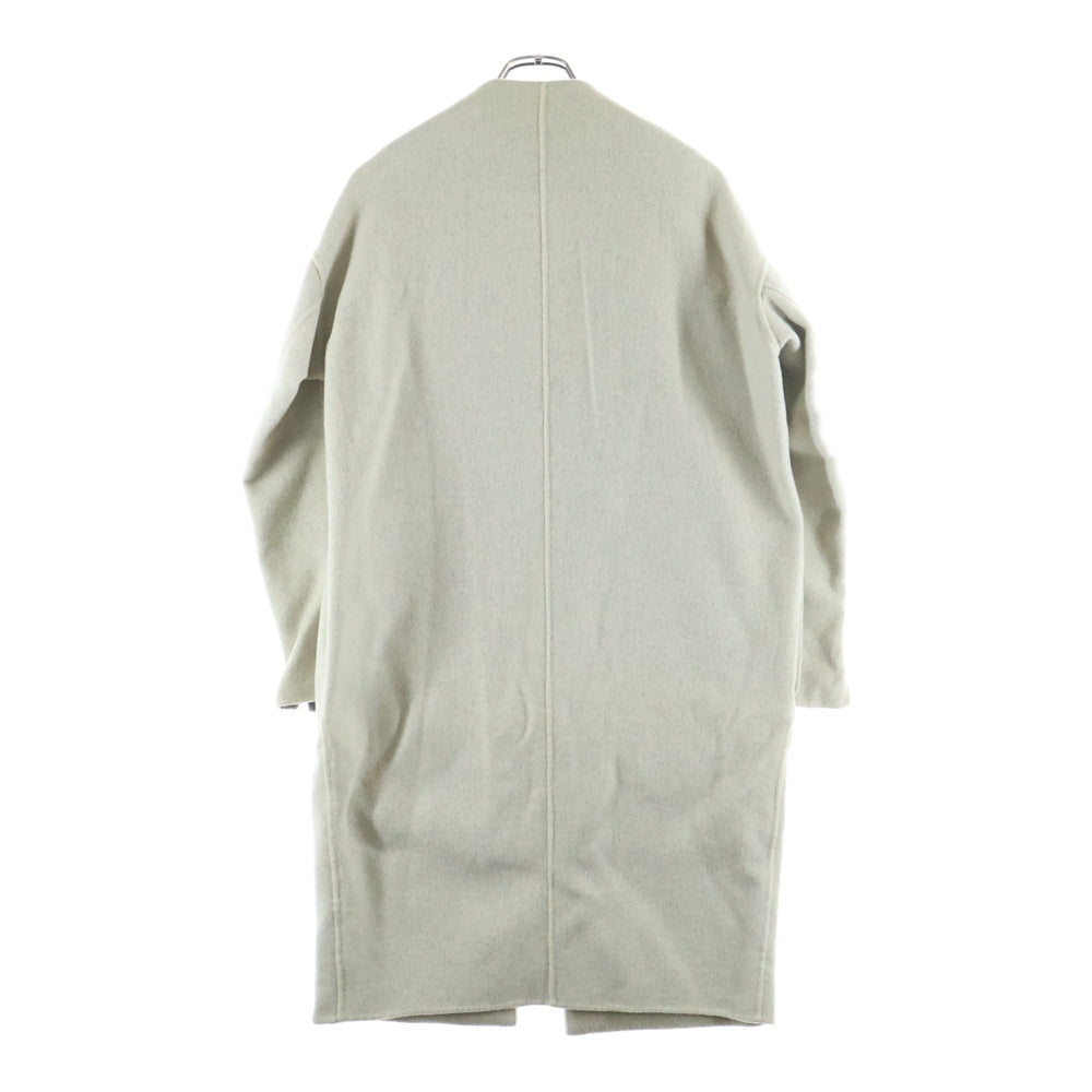ENFOLD(エンフォルド) 18AW ウールリバー ノーカラーコート ベージュ レディース