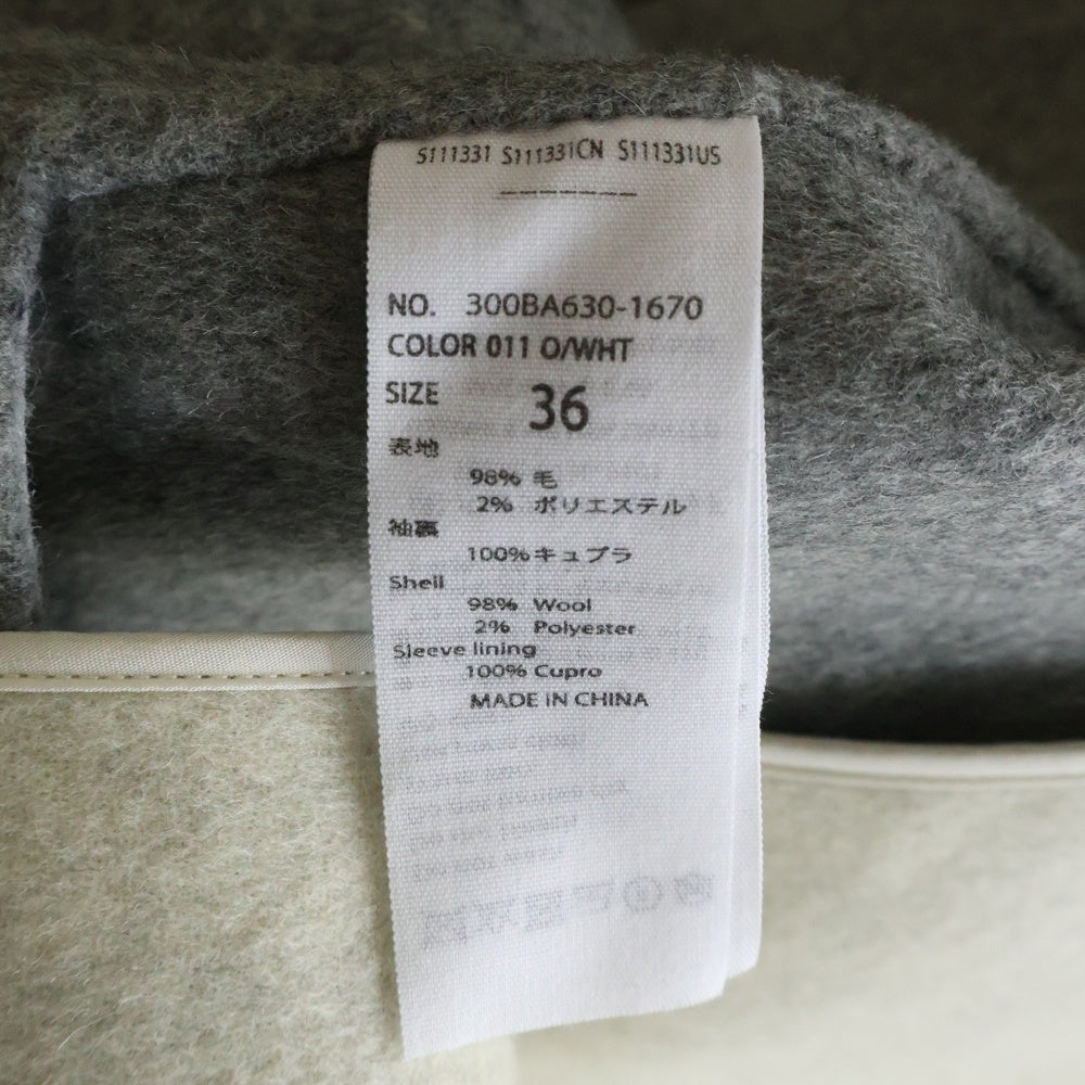 ENFOLD(エンフォルド) 18AW ウールリバー ノーカラーコート ベージュ レディース