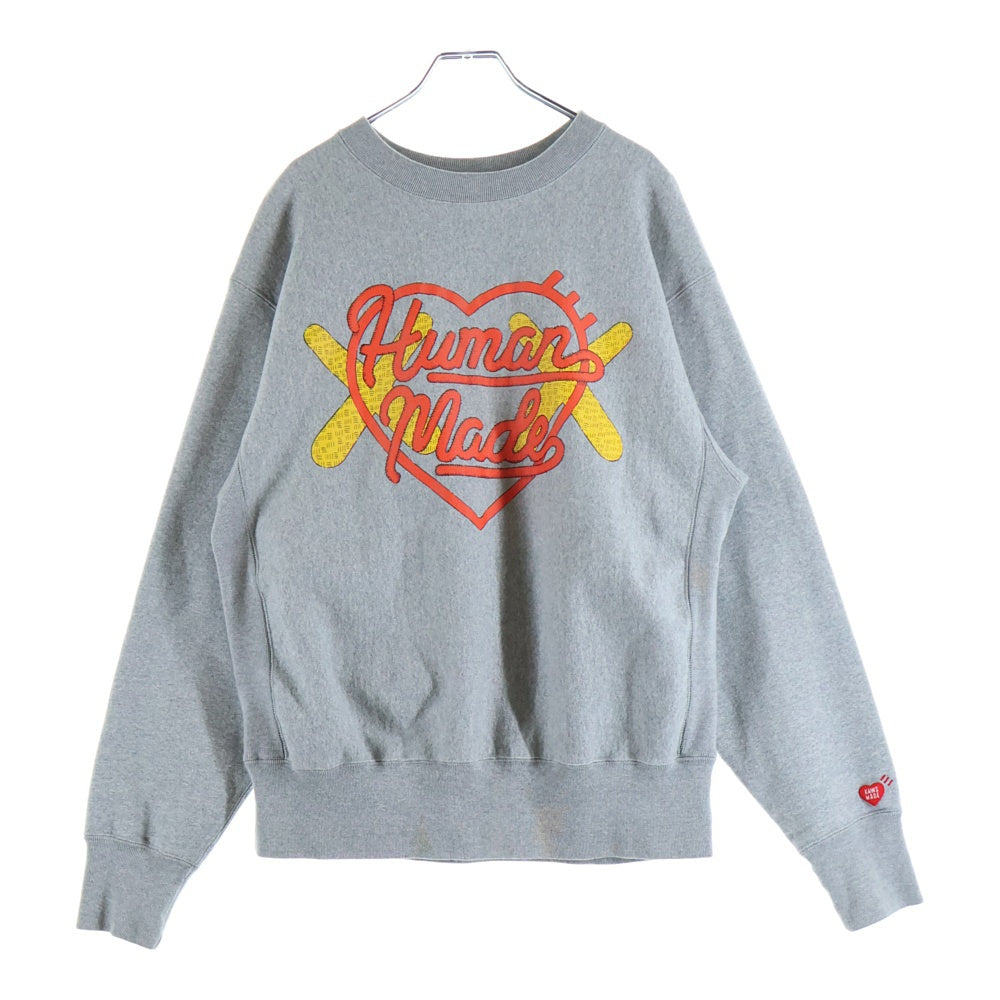 HUMAN MADE(ヒューマンメイド) ×KAWS Made Sweatshirt カウズ リバース仕様 クルーネックスウェット グレー