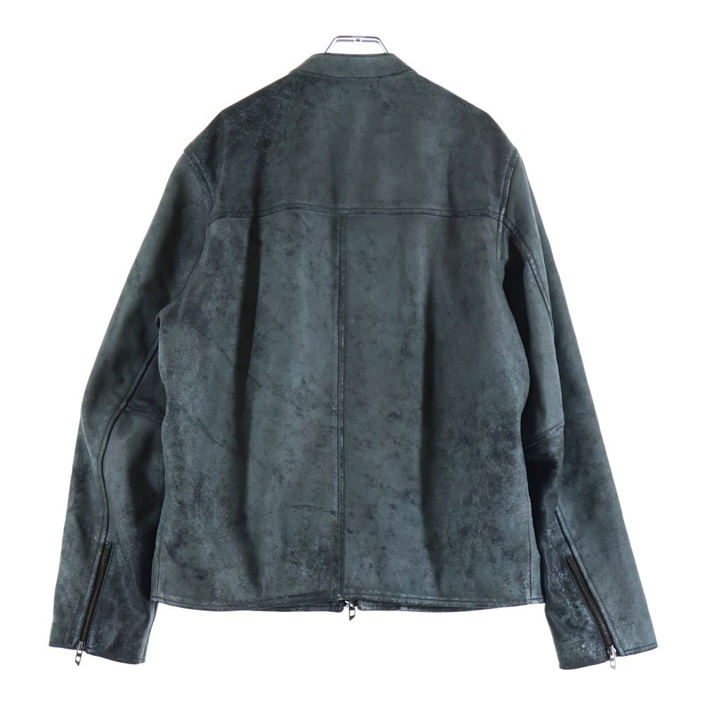 DIESEL(ディーゼル) L-EVERT-A ロゴプリント クラッキング加工 バイカー シングルレザージャケット ブラック