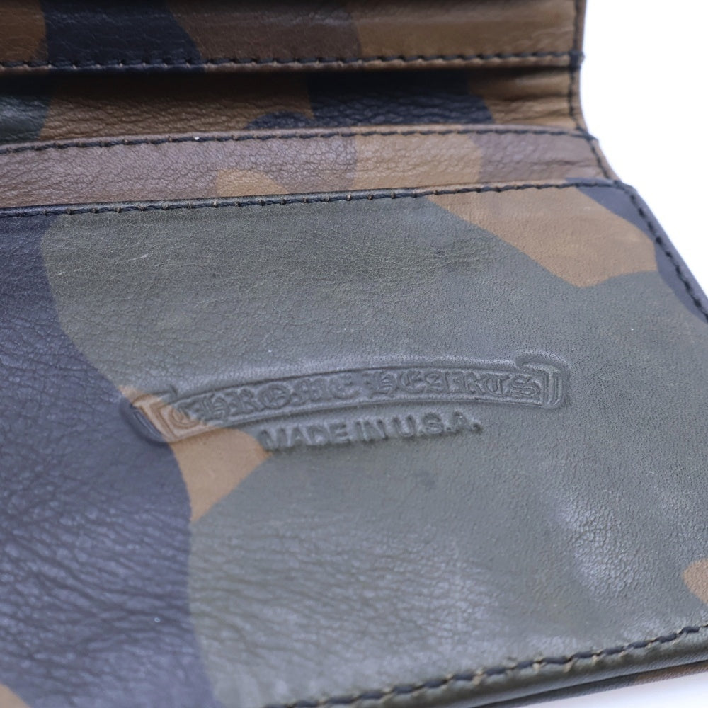 CHROME HEARTS(クロムハーツ) DR DIGIACOMO ディジャコモ カモフラ柄グロメット付き レザーウォレット財布 カーキ