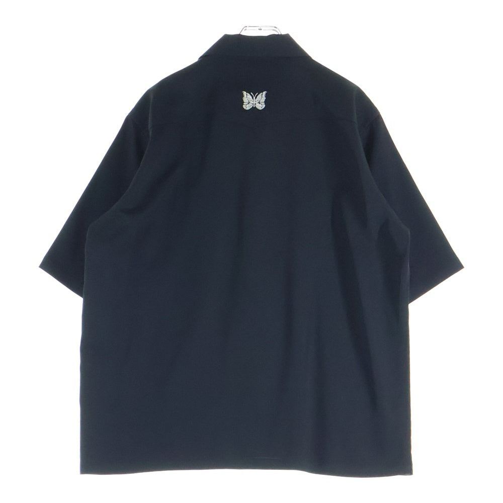 Needles(ニードルス) 25SS パピヨン刺繍 カウボーイ半袖シャツ ブラック QV1602