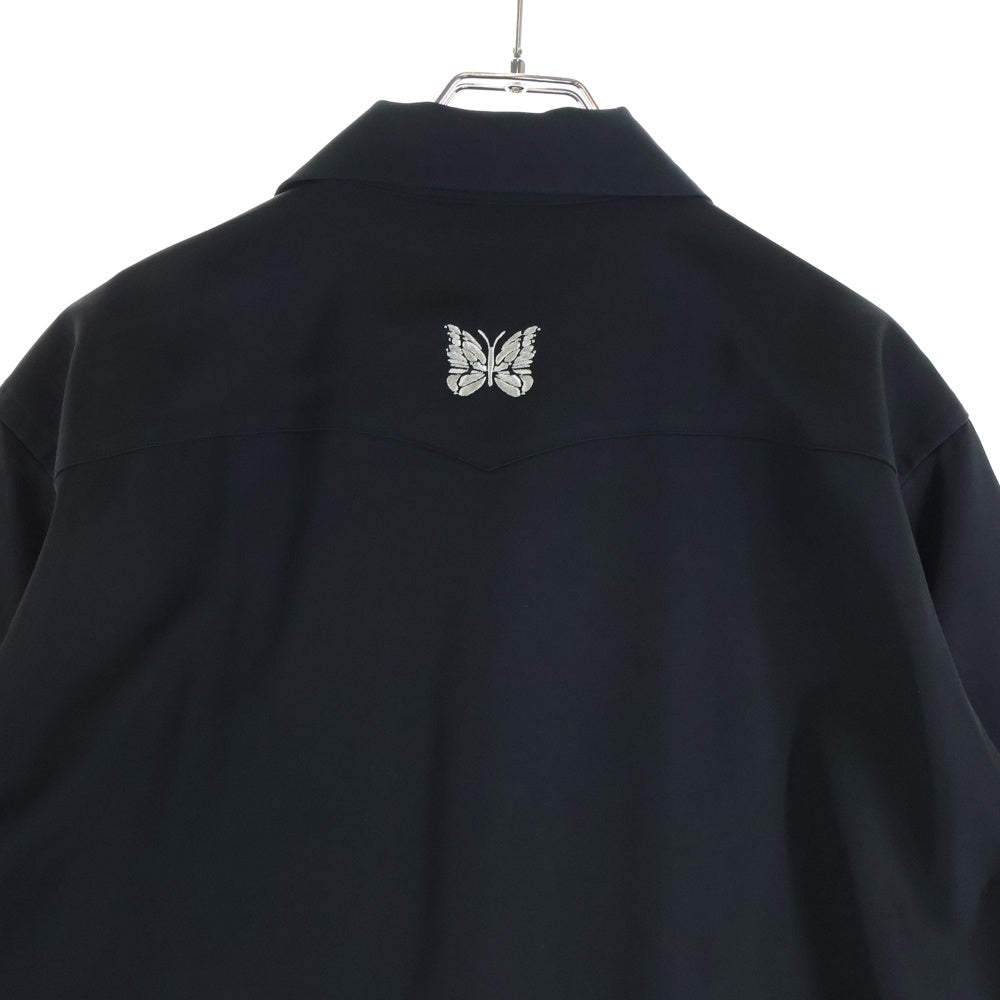 Needles(ニードルス) 25SS パピヨン刺繍 カウボーイ半袖シャツ ブラック QV1602
