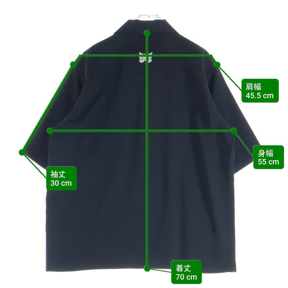 Needles(ニードルス) 25SS パピヨン刺繍 カウボーイ半袖シャツ ブラック QV1602