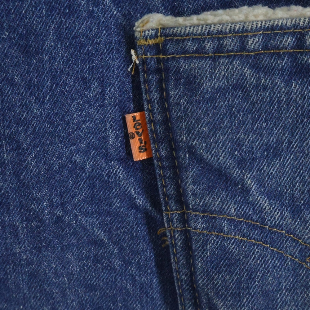 Levi's(リーバイス) 70s-80s 裏ボア ランチベスト オレンジタブ スナップ デニムベスト インディゴ