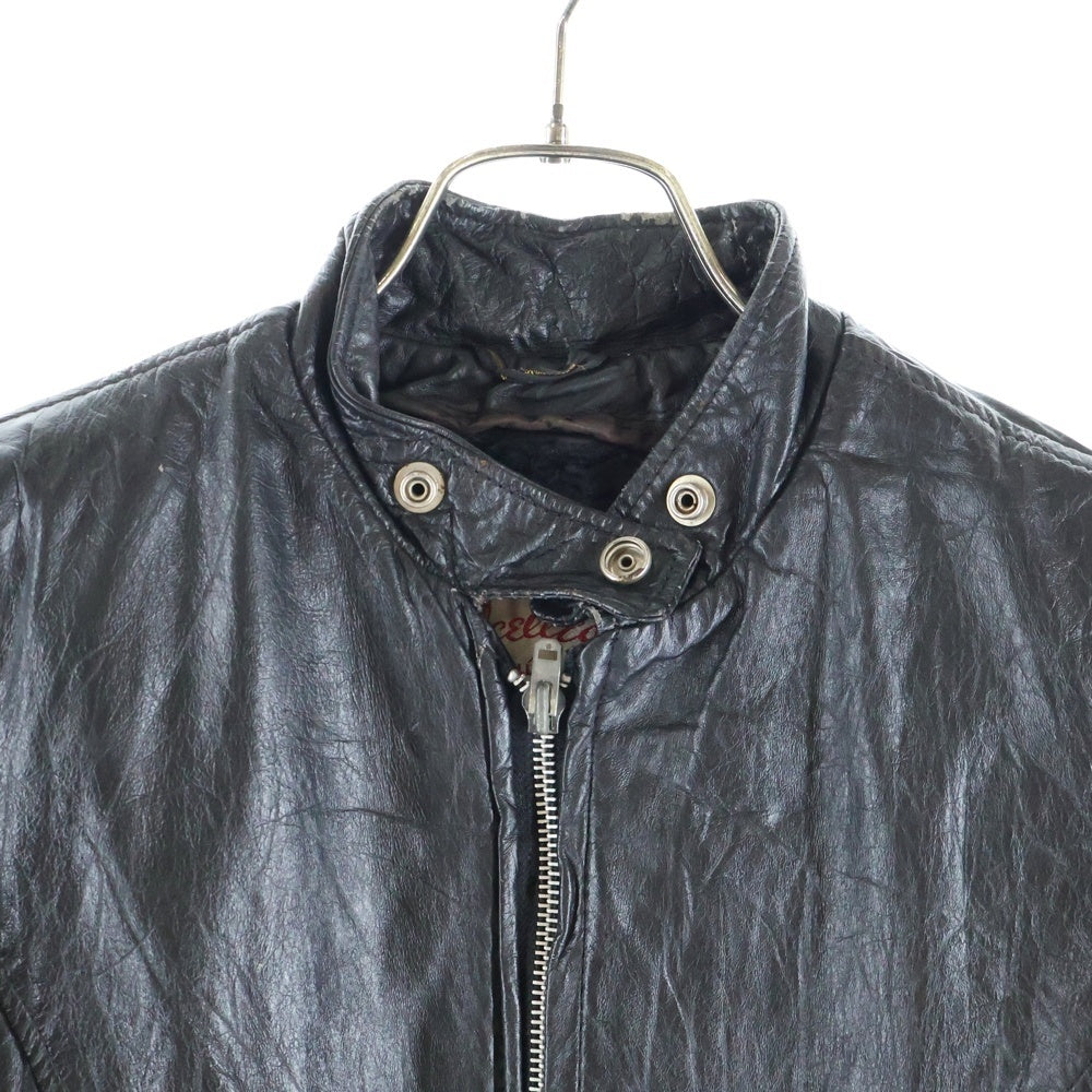 VINTAGE(ヴィンテージ) 60s-70s Excelled SERVAL ZIP 涙ジップ シングルライダースジャケット ブラック