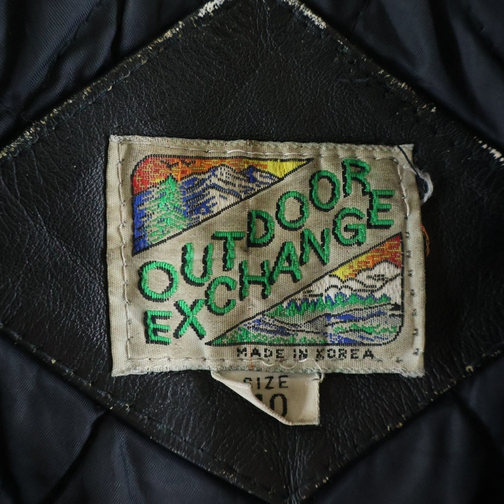VINTAGE(ヴィンテージ) 80s OUTDOOREXCHANGE キルティングライニング 涙ジップ ダブルライダースジャケット