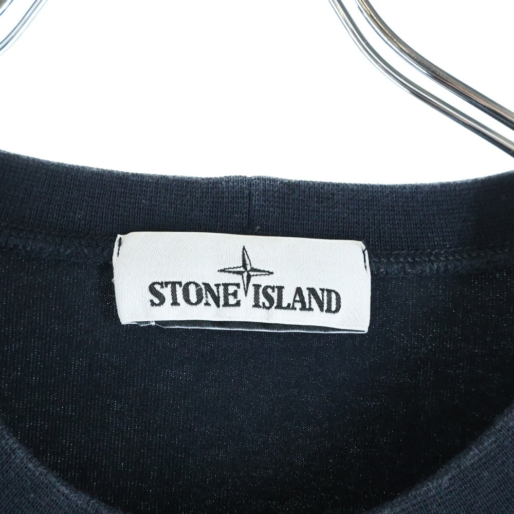 STONE ISLAND(ストーンアイランド) ロゴパッチ ロンT ロングスリーブカットソー ブラック