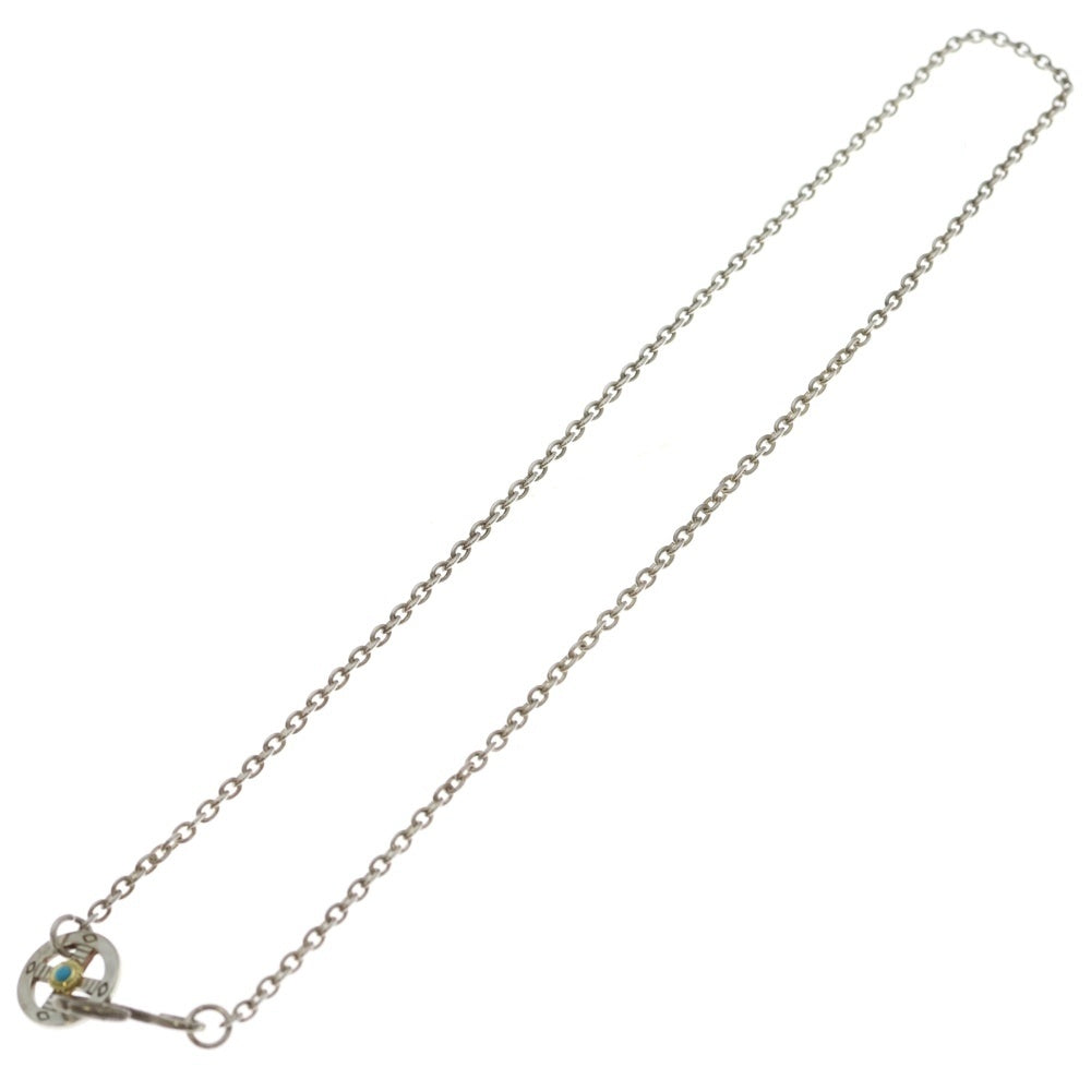 TADY & KING(タディアンドキング) ネイティブフック&レギュラーホイール金縄ターコイズ付きチェーン 細丸 チェーンネックレス 60cm シルバー925