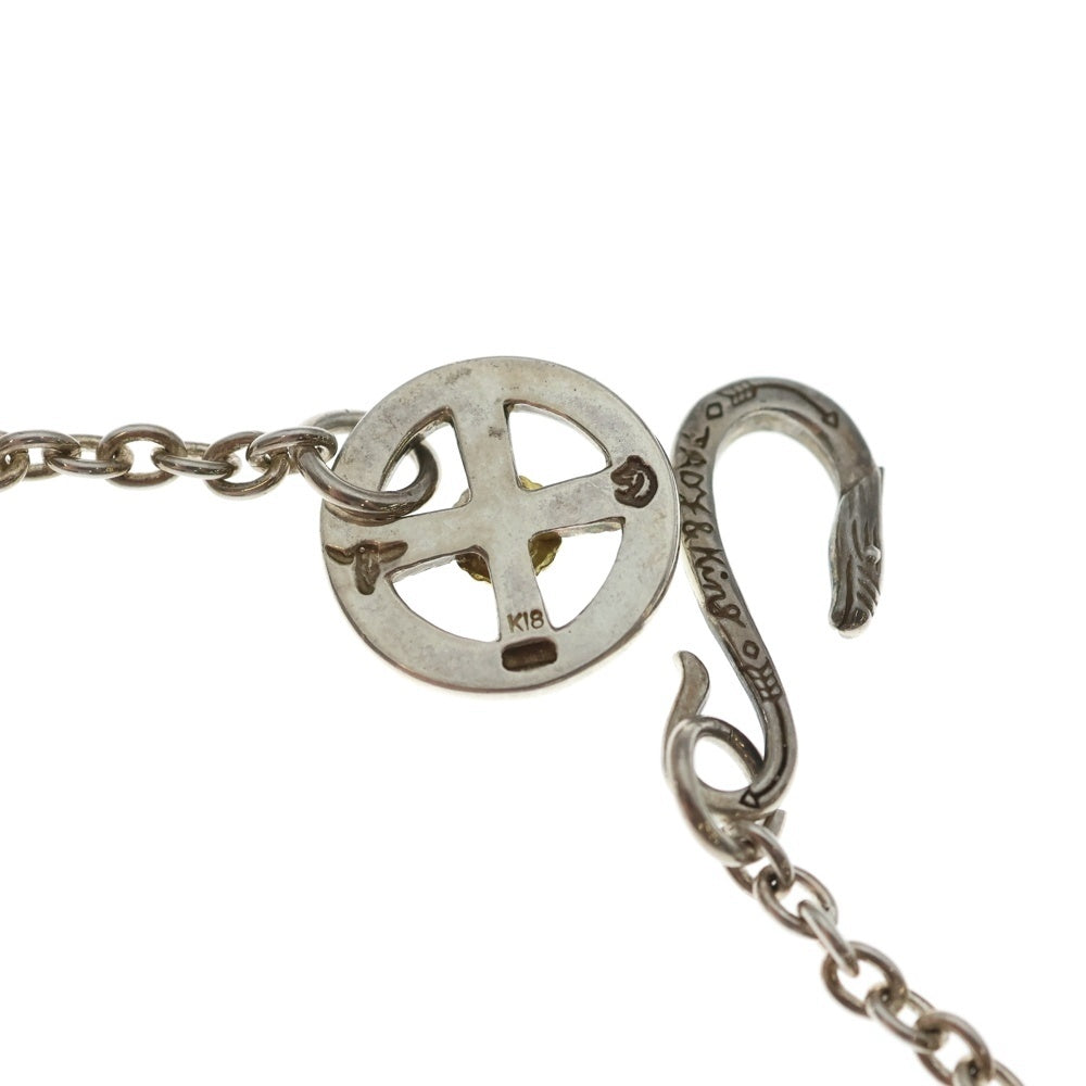 TADY & KING(タディアンドキング) ネイティブフック&レギュラーホイール金縄ターコイズ付きチェーン 細丸 チェーンネックレス 60cm シルバー925