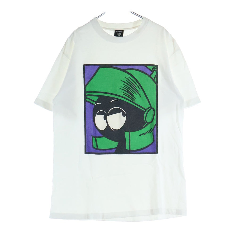 VINTAGE(ヴィンテージ) 90s LOONEY TUNES マーヴィン 裾袖シングル USA製 クルーネックTシャツ ホワイト