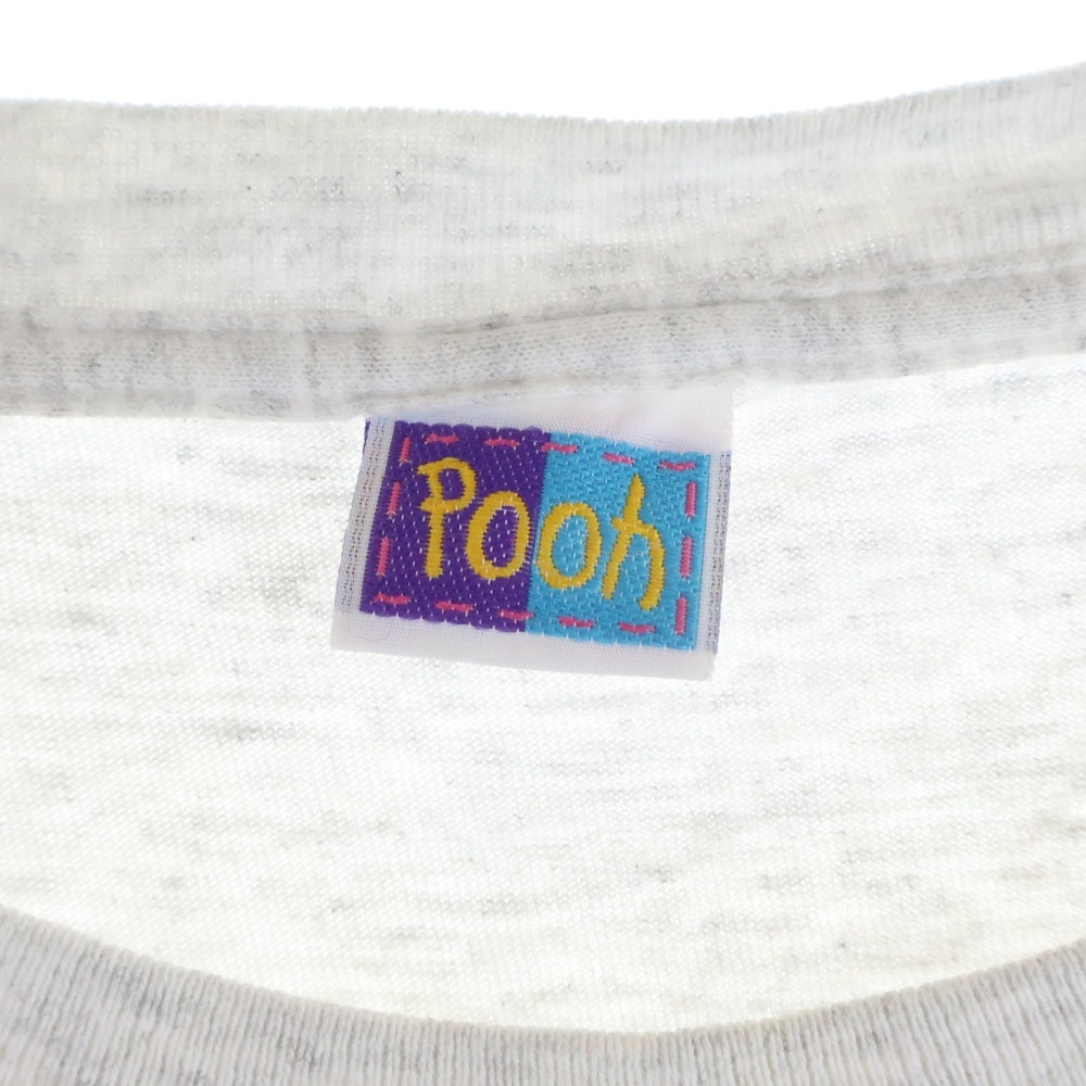 VINTAGE(ヴィンテージ) 00s くまのプーさん Poohタグ 裾袖ダブル クルーネックTシャツ グレー