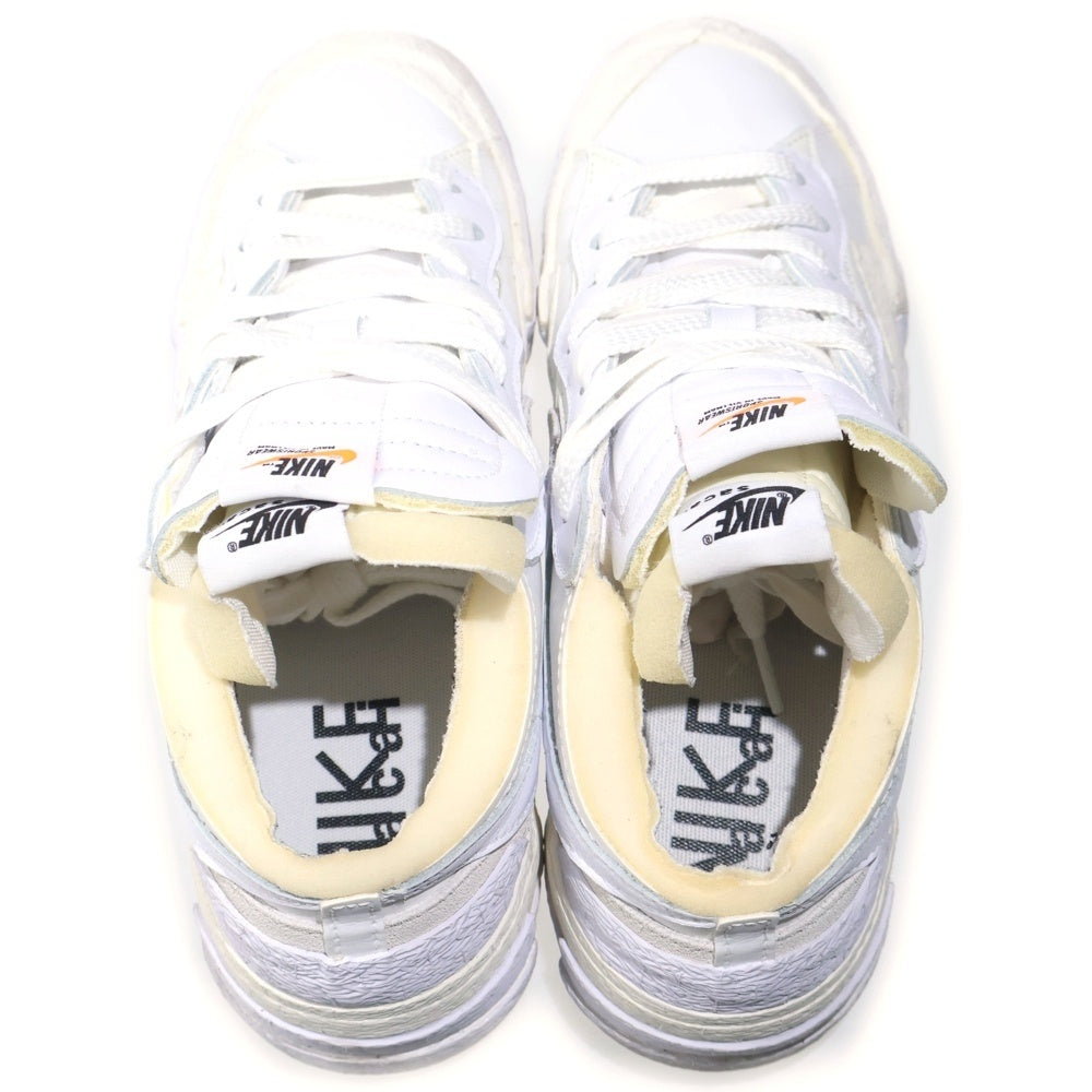 NIKE(ナイキ) ×BLAZER LOW WHITE PATENT LEATHER DM6443-100 サカイ ブレイザー パテント レザーローカットスニーカー ホワイト US10/28cm