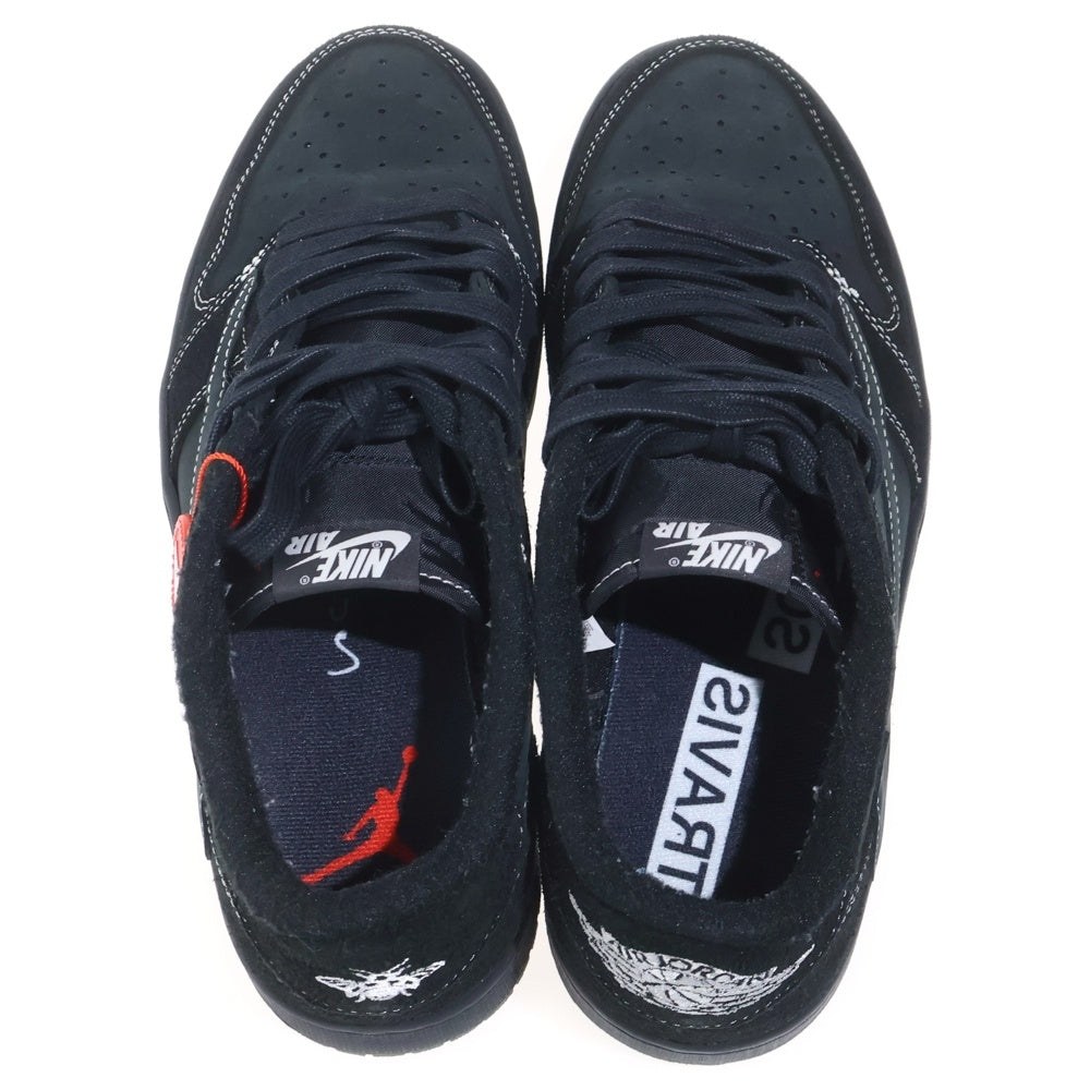 NIKE(ナイキ) ×TRAVIS SCOTT AIR JORDAN 1 LOW OG SP BLACK PHANTOM DM7866-001 エアジョーダン1 ブラックファントム ローカットスニーカー ブラック US10/28cm