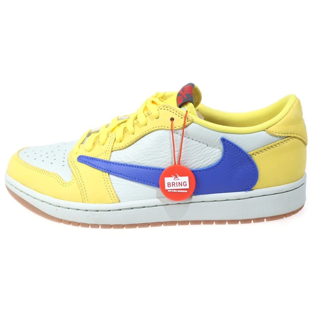 NIKE(ナイキ) ×TRAVIS SCOTT WMNS AIR JORDAN 1 RETRO LOW OG Canary トラヴィススコット ウィメンズ エアジョーダン1 ローカットスニーカー カナリー DZ4137-700 レディース