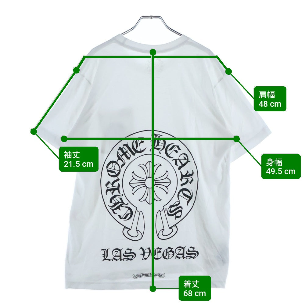 CHROME HEARTS(クロムハーツ) Los Angeles Limited Horseshoe Tee ロサンゼルス限定 ホースシュープリント クルーネック半袖Tシャツ ホワイト