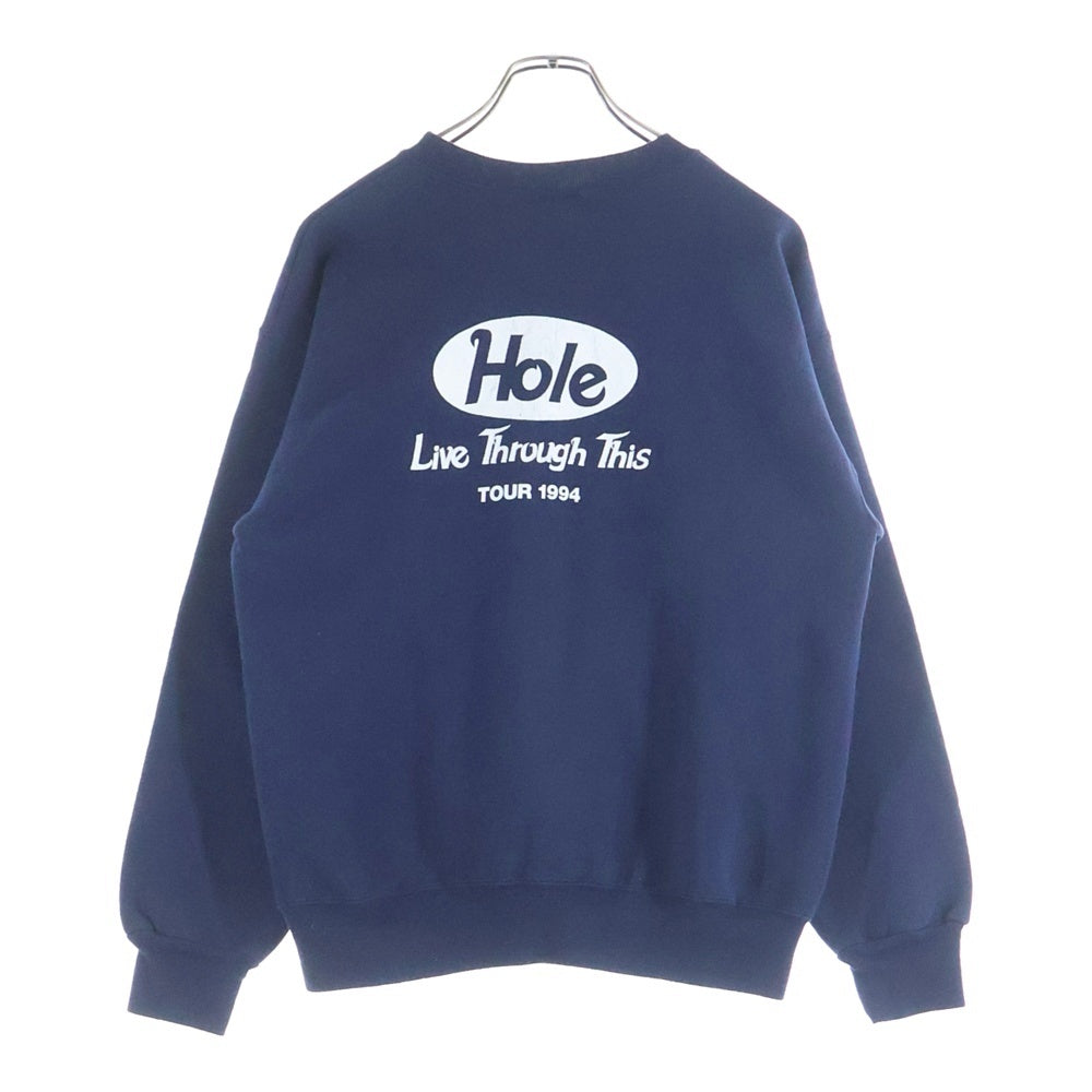VINTAGE(ヴィンテージ) 90s HOLE LIVE THROUGH THIS TOUR 1994 ホール ライブスルーディスツアー 両面プリント スルーネックスウェットトレーナー ネイビー