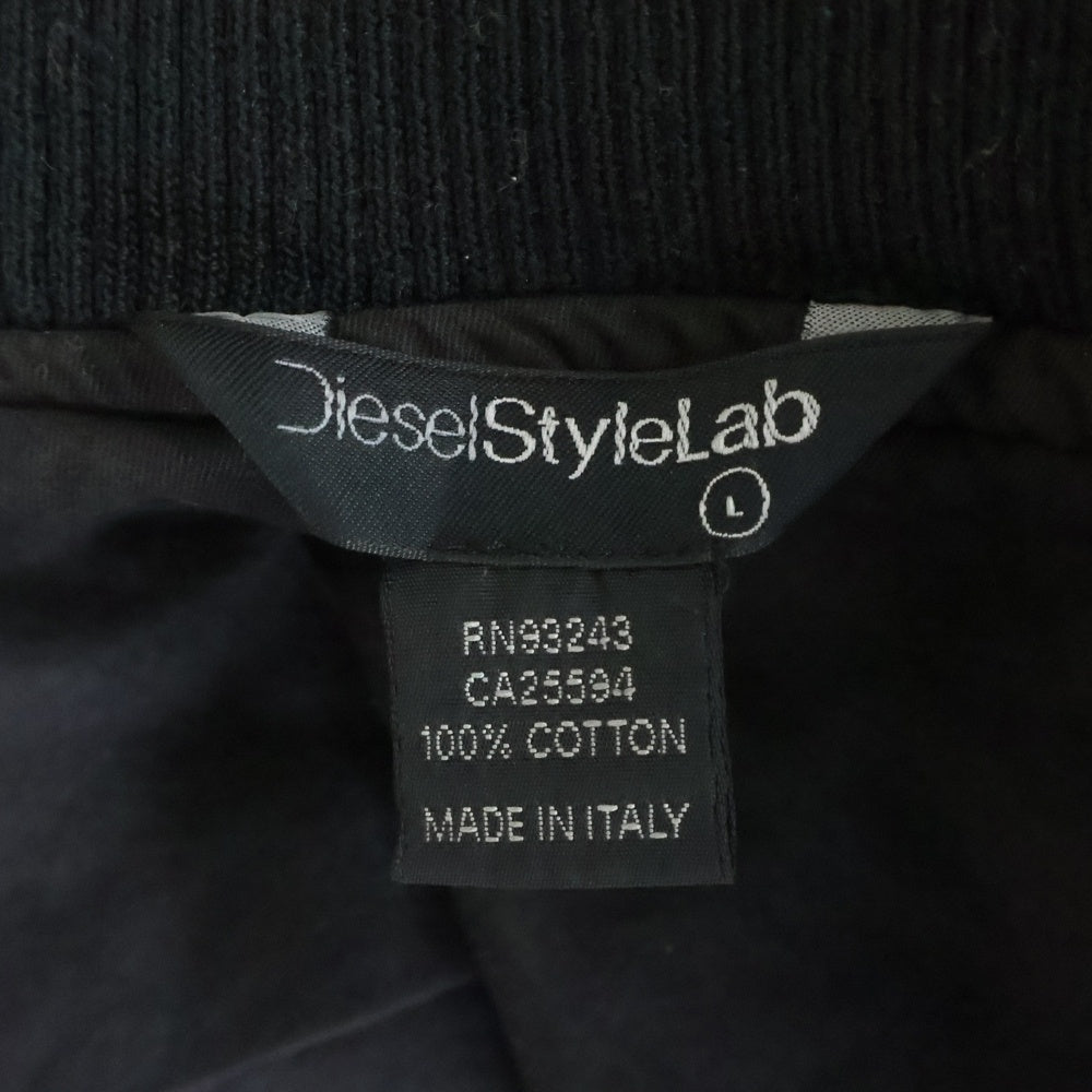 NO BRAND(ノーブランド) (DIESEL STYLE LAB ディーゼルスタイルラボ) プリントロゴ ジップアップ ジャケット ブラック