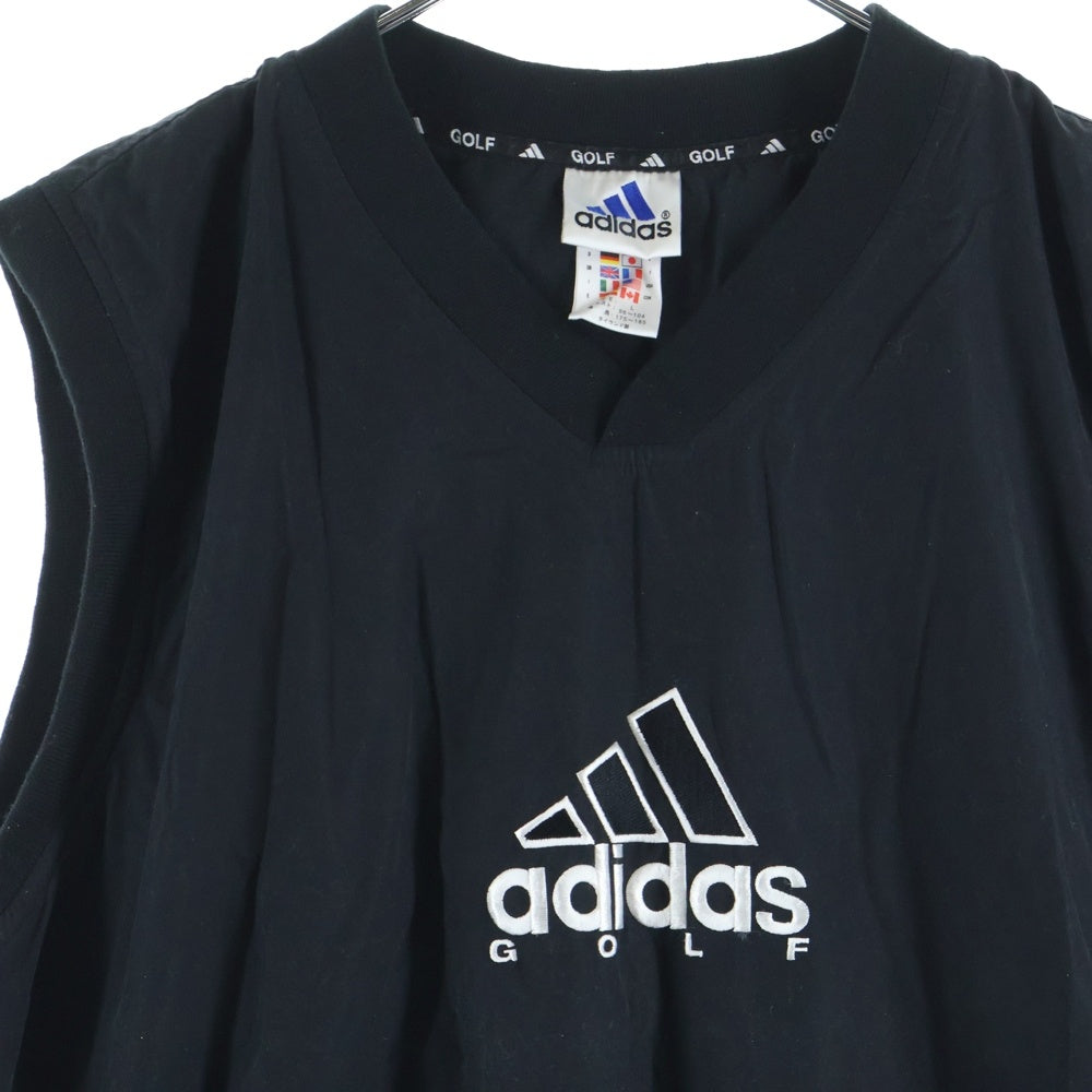 adidas(アディダス) 90s ロゴ刺繍 ナイロンベスト ブラック